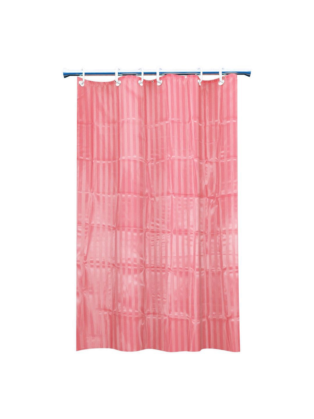 Kuber Industries 2-Pcs Pink Striped ShowerCurtains-picture-37