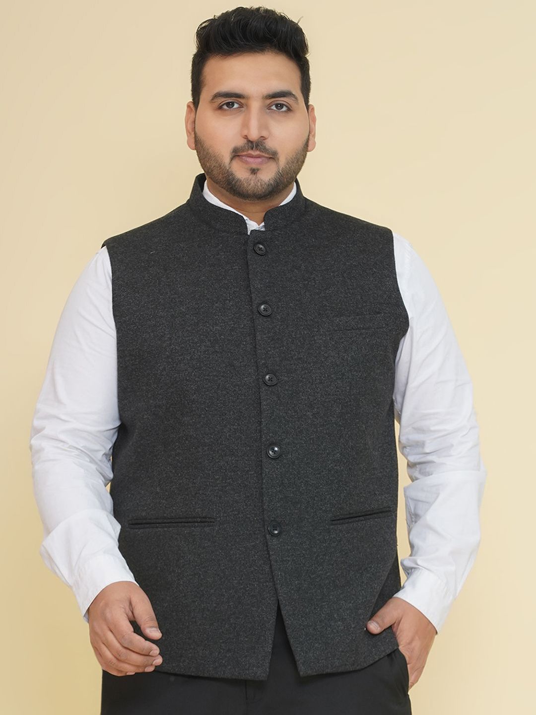 John Pride Woven Plus Size Nehru Jacket-picture-26