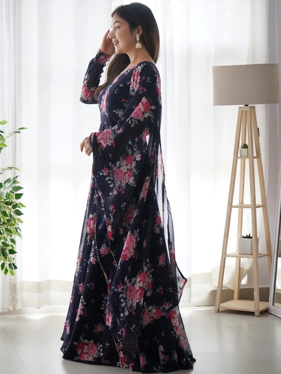 Jash Creation Printed Fit & Flare Maxi Ethnic Dress-picture-6