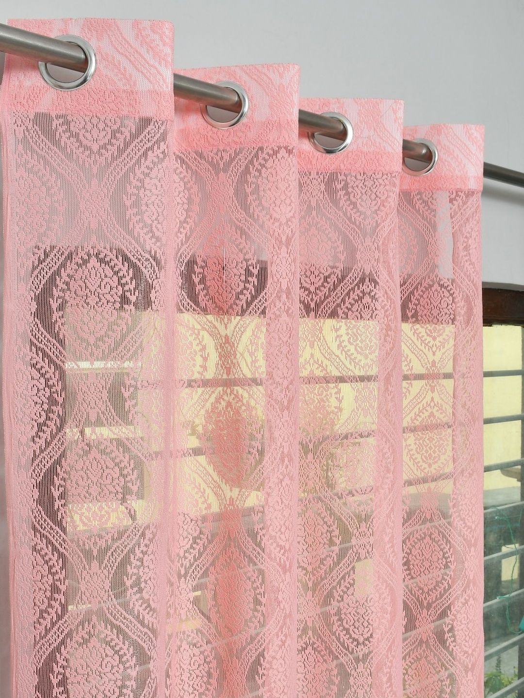 Galaxy Home Decor Pink Set of 2 Sheer Window Curtain-picture-21