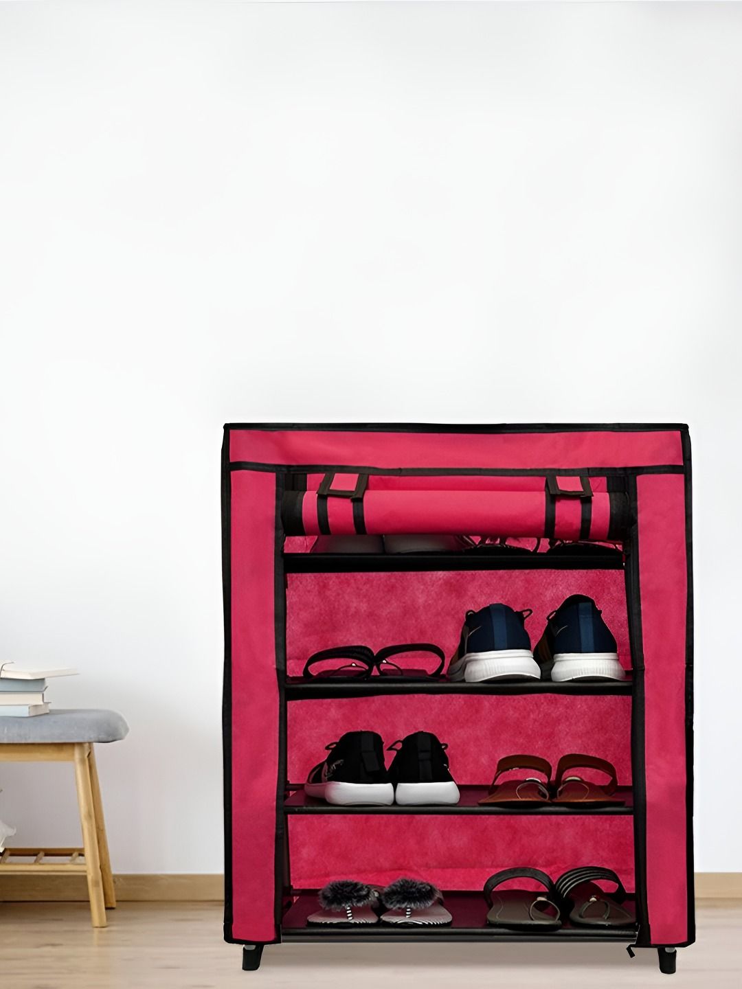 Rmerchants Pink Stainless Steel 4 Shelves Shoe Rack-picture-35