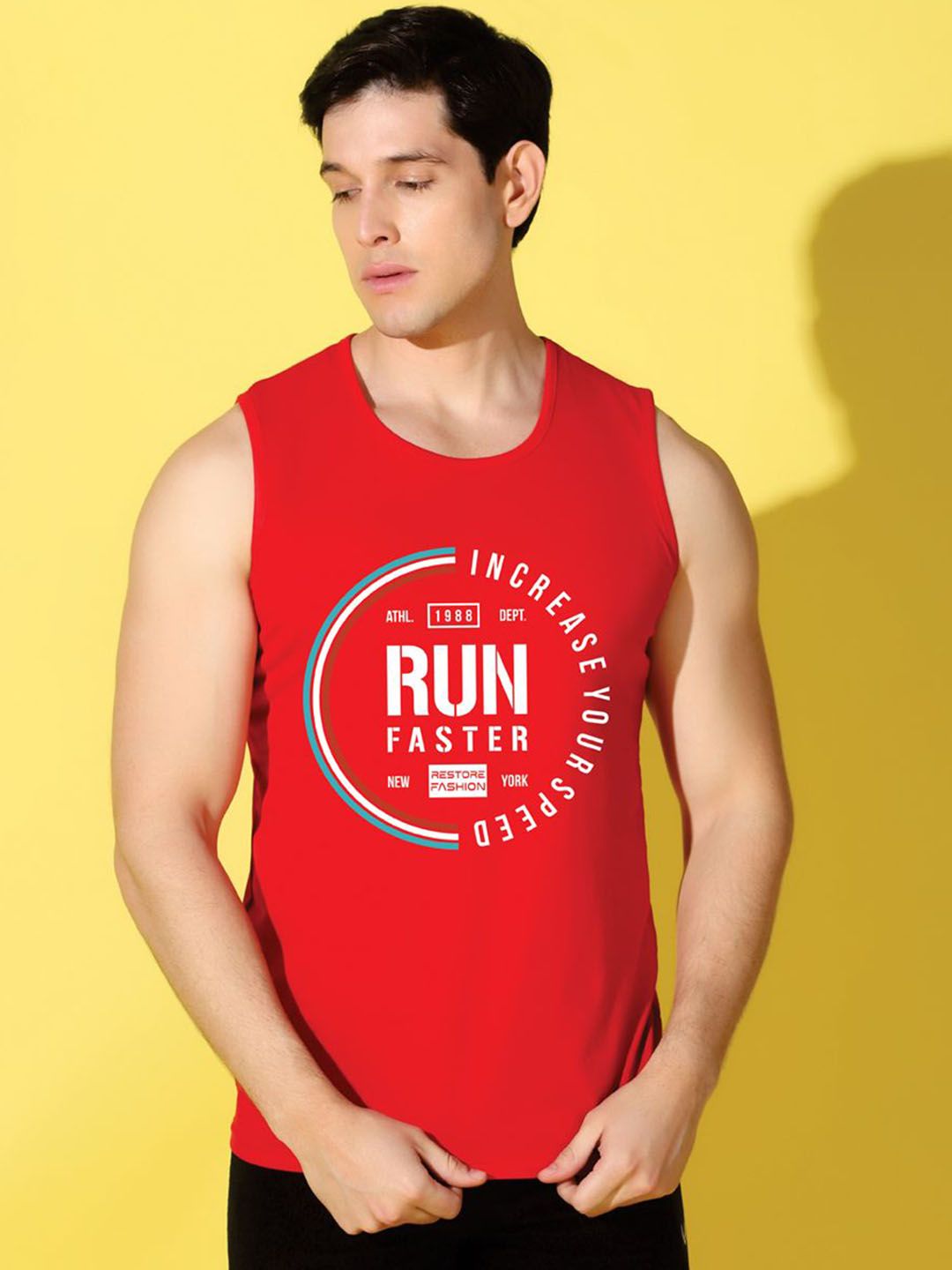 WOOSTRO Printed Gym Innerwear Vest VWS26 RUN RED-picture-30
