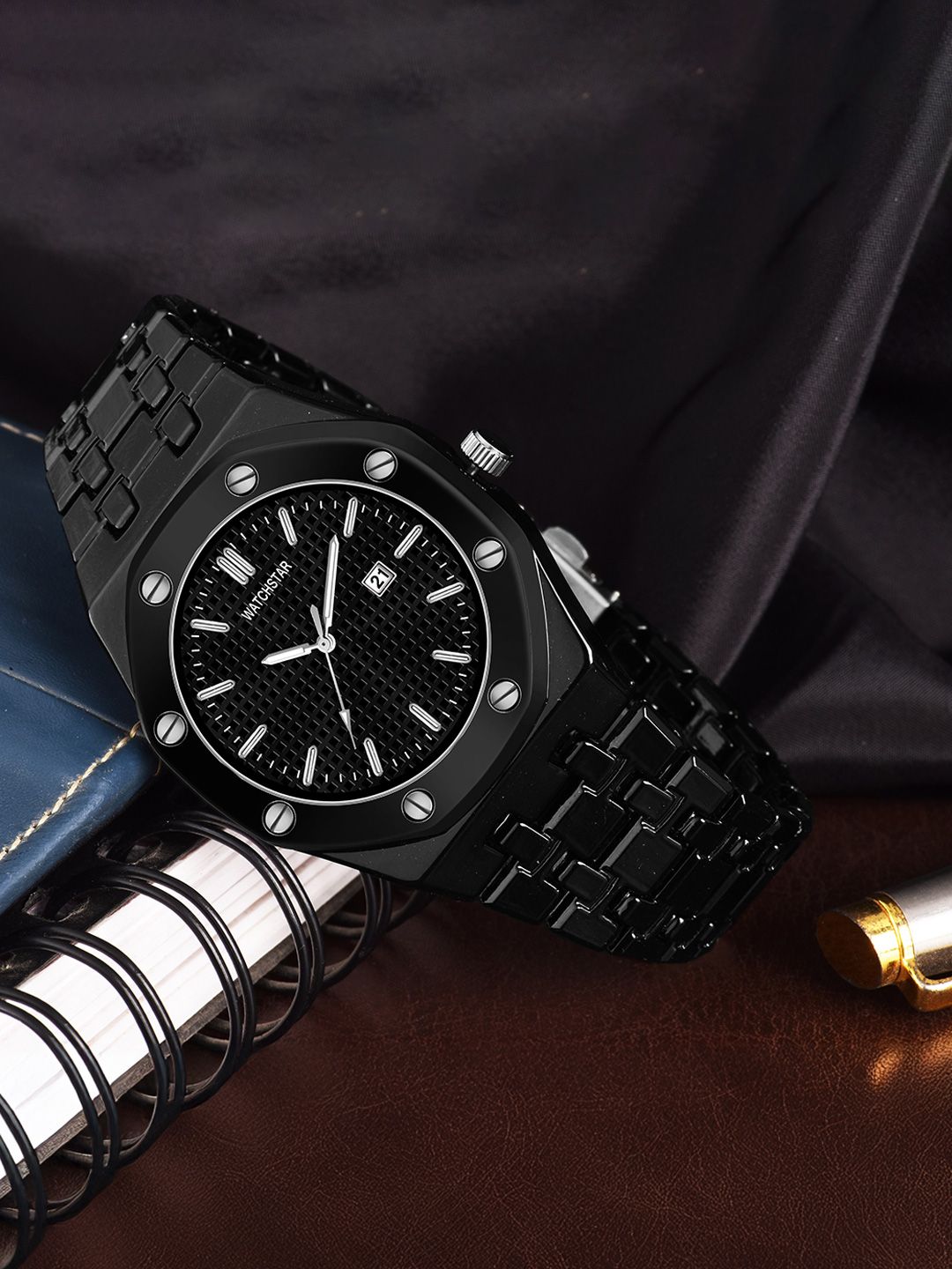 WATCHSTAR Men Patterned Dial & Stainless Steel Straps Analogue Watch