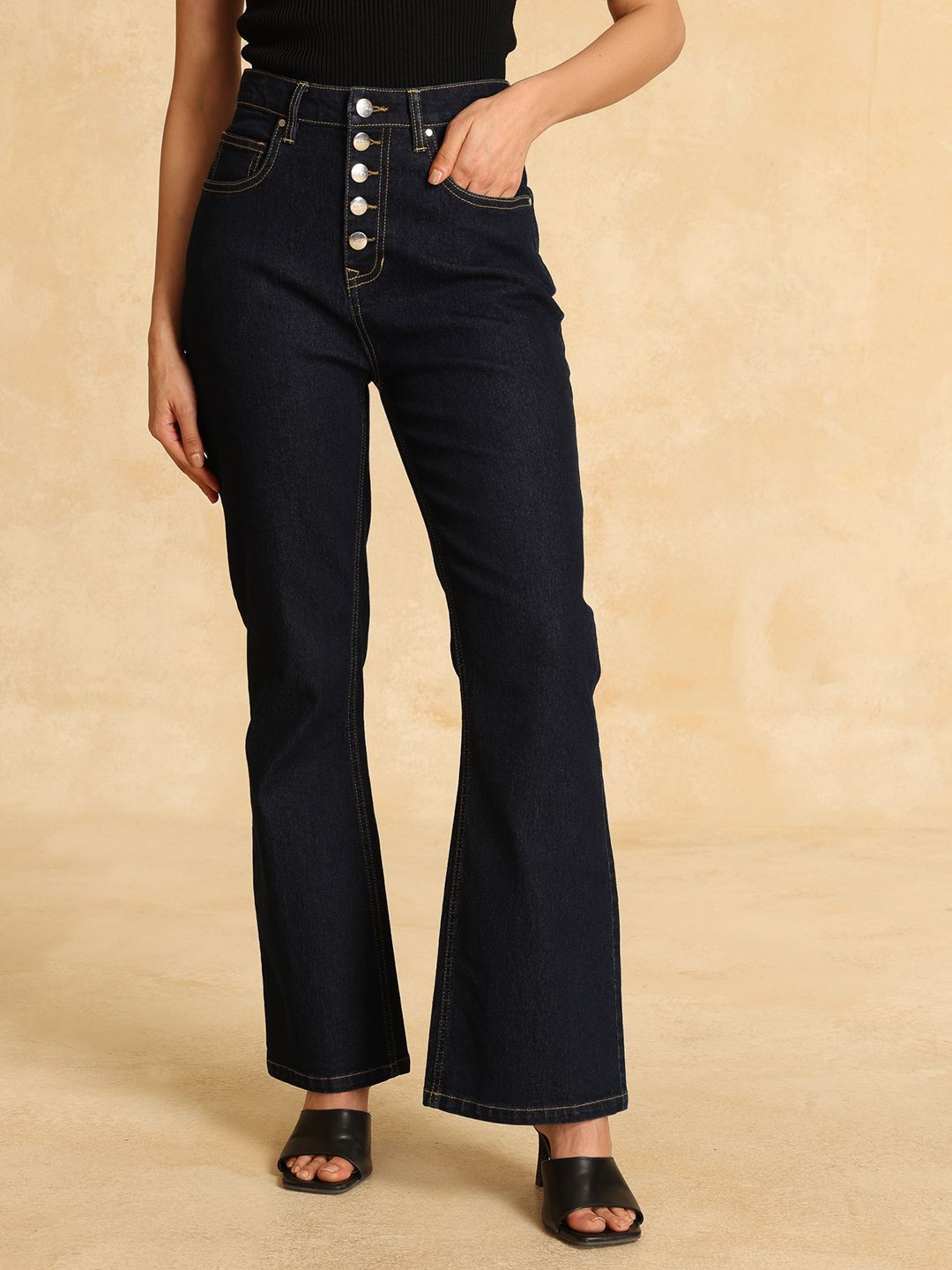 Kazo Women Flared High-Rise Stretchable Jeans-picture-20