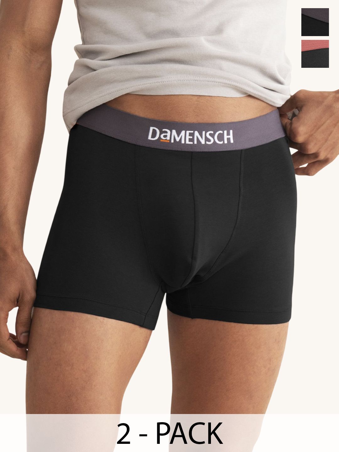 DAMENSCH Pack Of 2 Mid Rise Anti Odor Stretchable Trunk TK1089-MX2328-picture-45