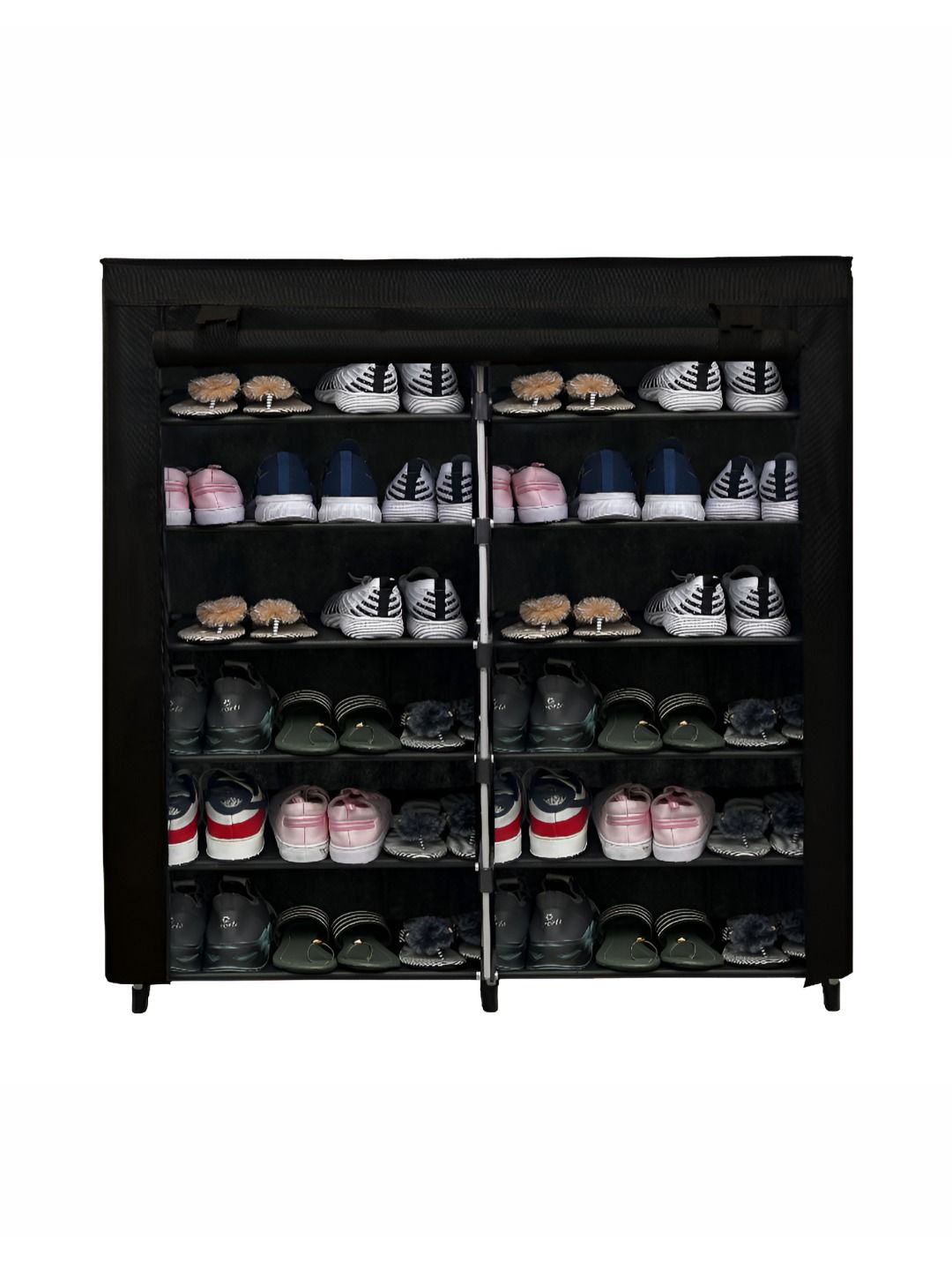 Rmerchants Black Stainless Steel 12 Shelves Shoe Rack