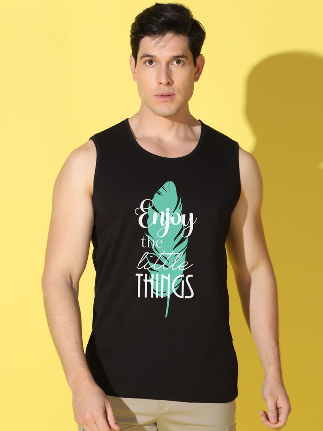 WOOSTRO Printed Gym Innerwear Vest VWS26 ENJOY BLACK-picture-7