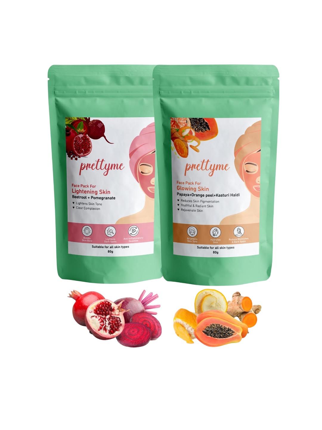 Prettyme Set Of 2 Lightening & Glowing Powder Face Mask - 80 g Each-picture-29