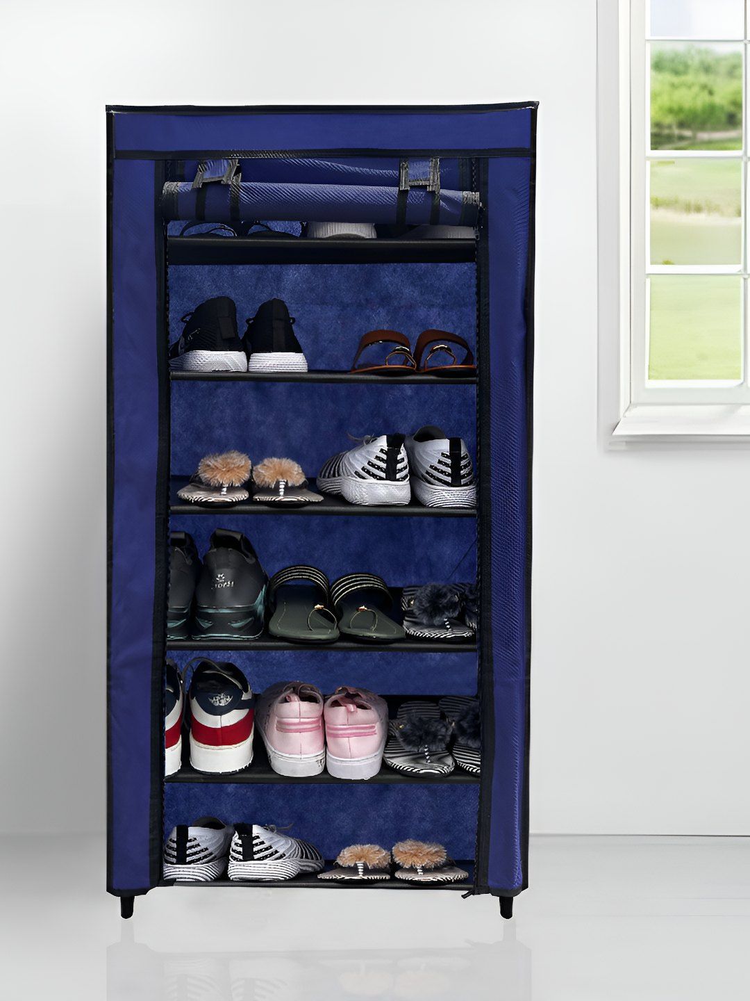 Rmerchants Blue Stainless Steel 6 Shelves Shoe Rack-picture-43