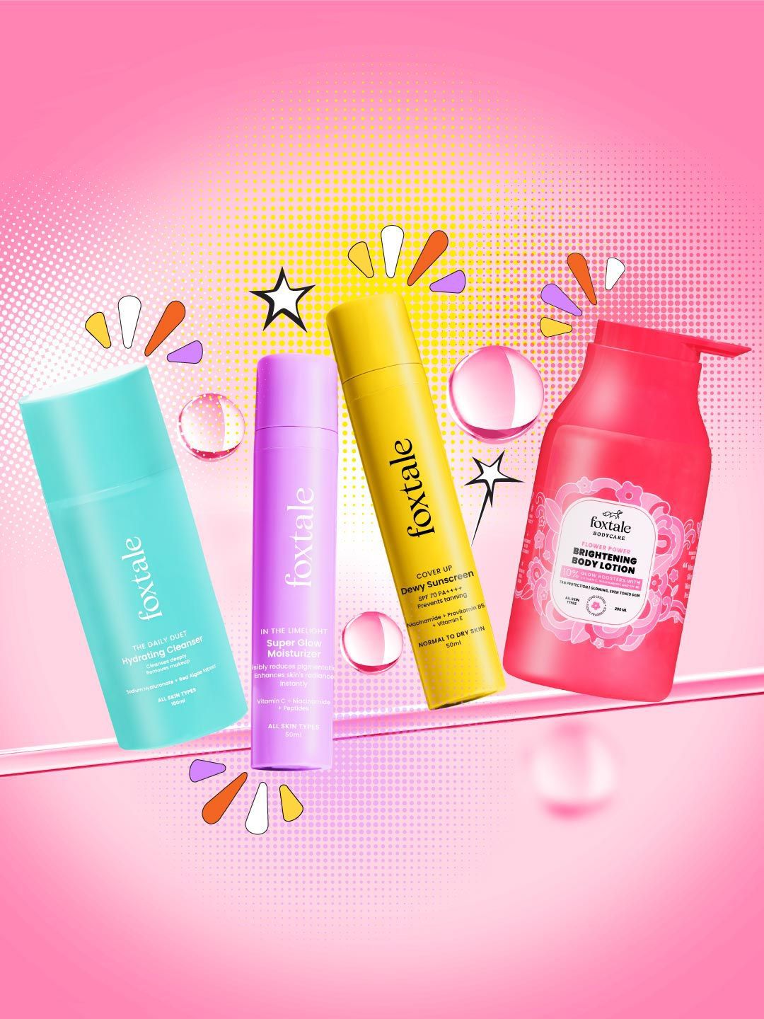 FoxTale Set Of 4 Sunscreen 50 ml, Moisturizer 50 ml Face Wash 100 ml & Body Lotion 50 ml-picture-43