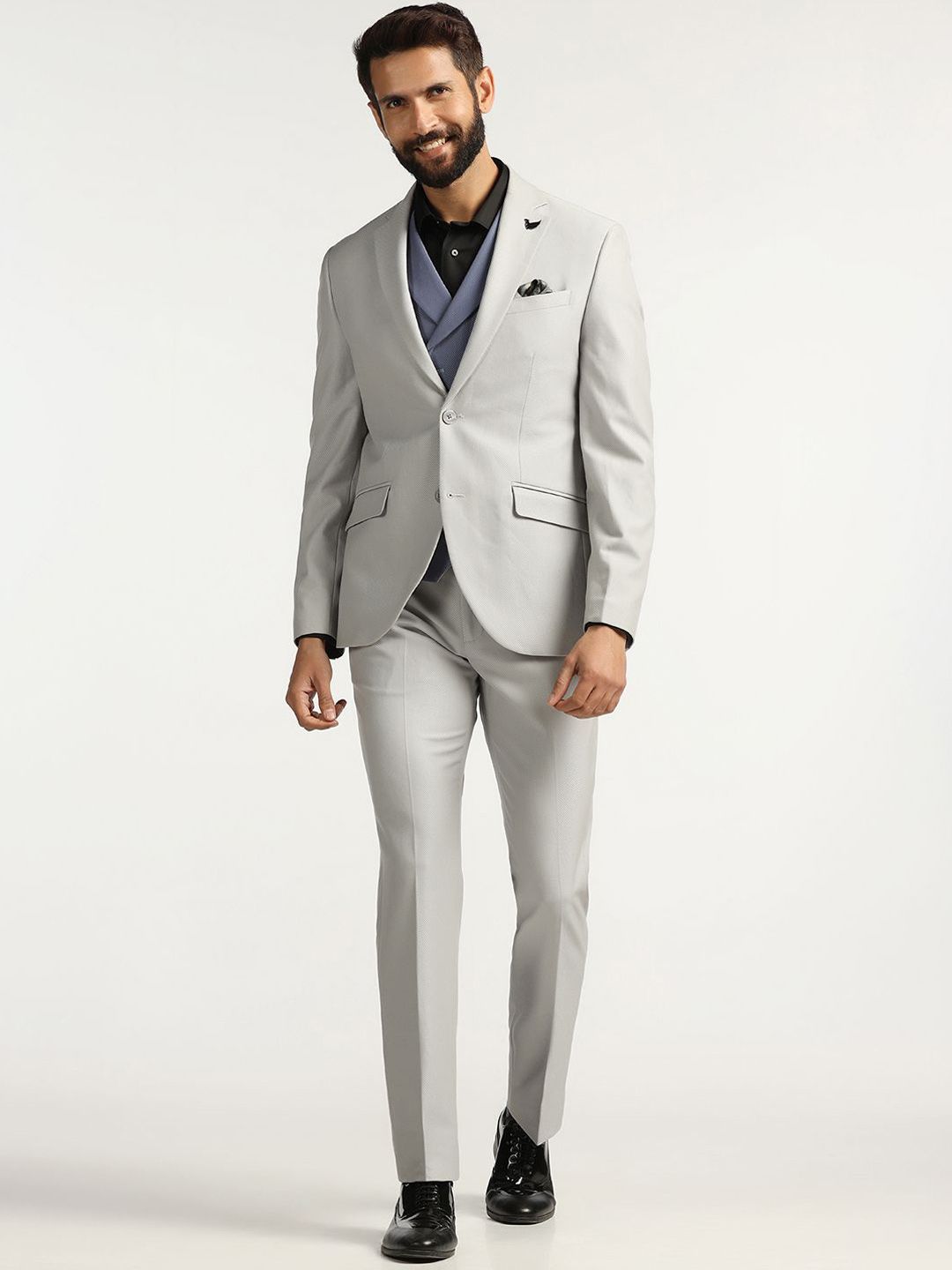 Blackberrys Self-Design Slim Fit Single-Breasted 3 Piece Suits-picture-31