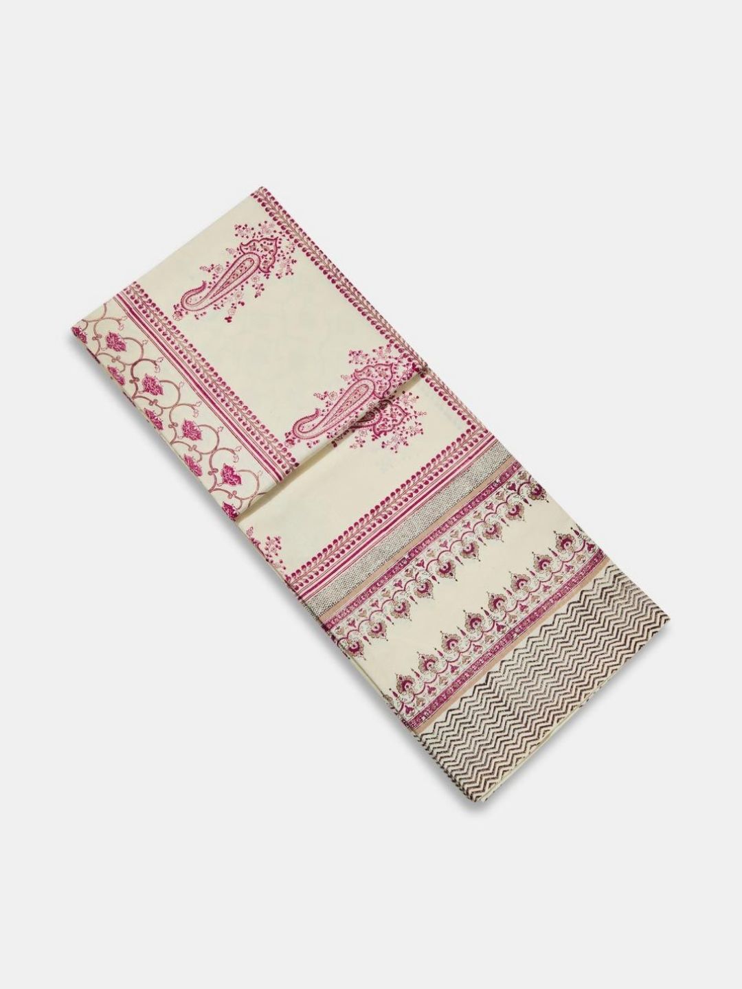 Fabindia Pink & White Printed Cotton Single Bed Cover-image-28