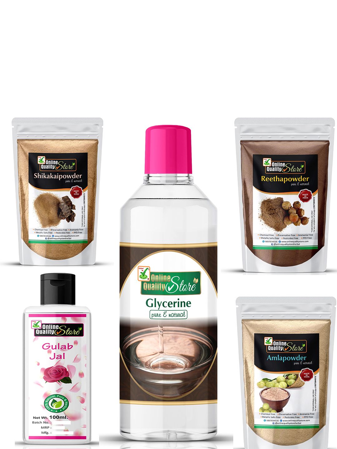 Online Quality Store Set Of 5 Herbal Hair Care Combo-image-38