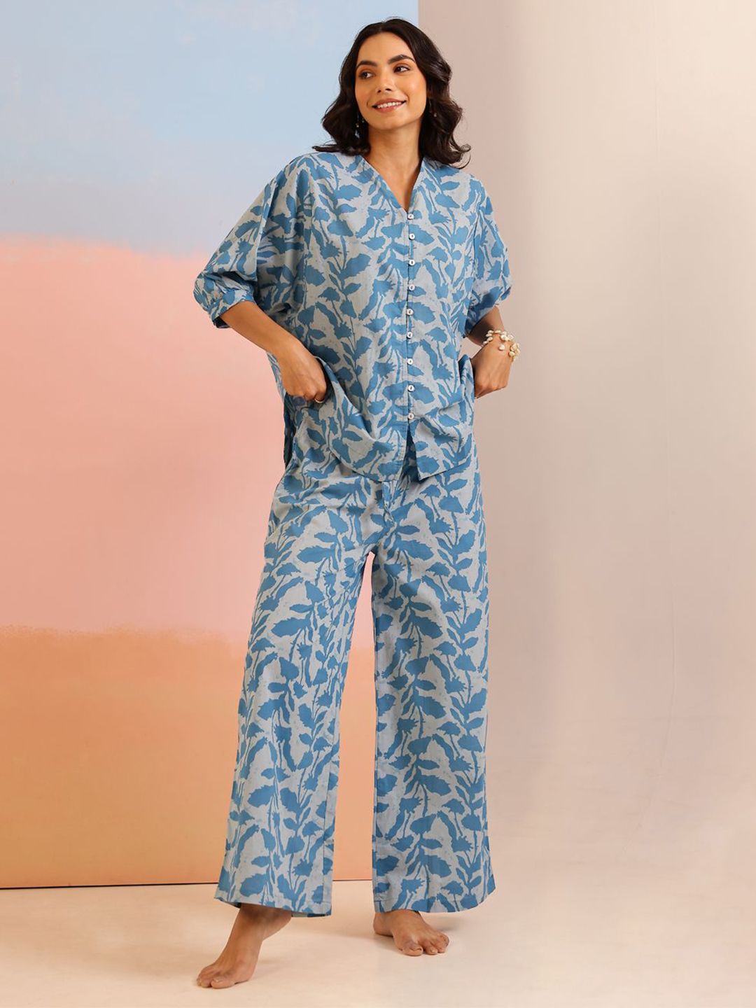 SANSKRUTIHOMES Women Printed Night suit-picture-17