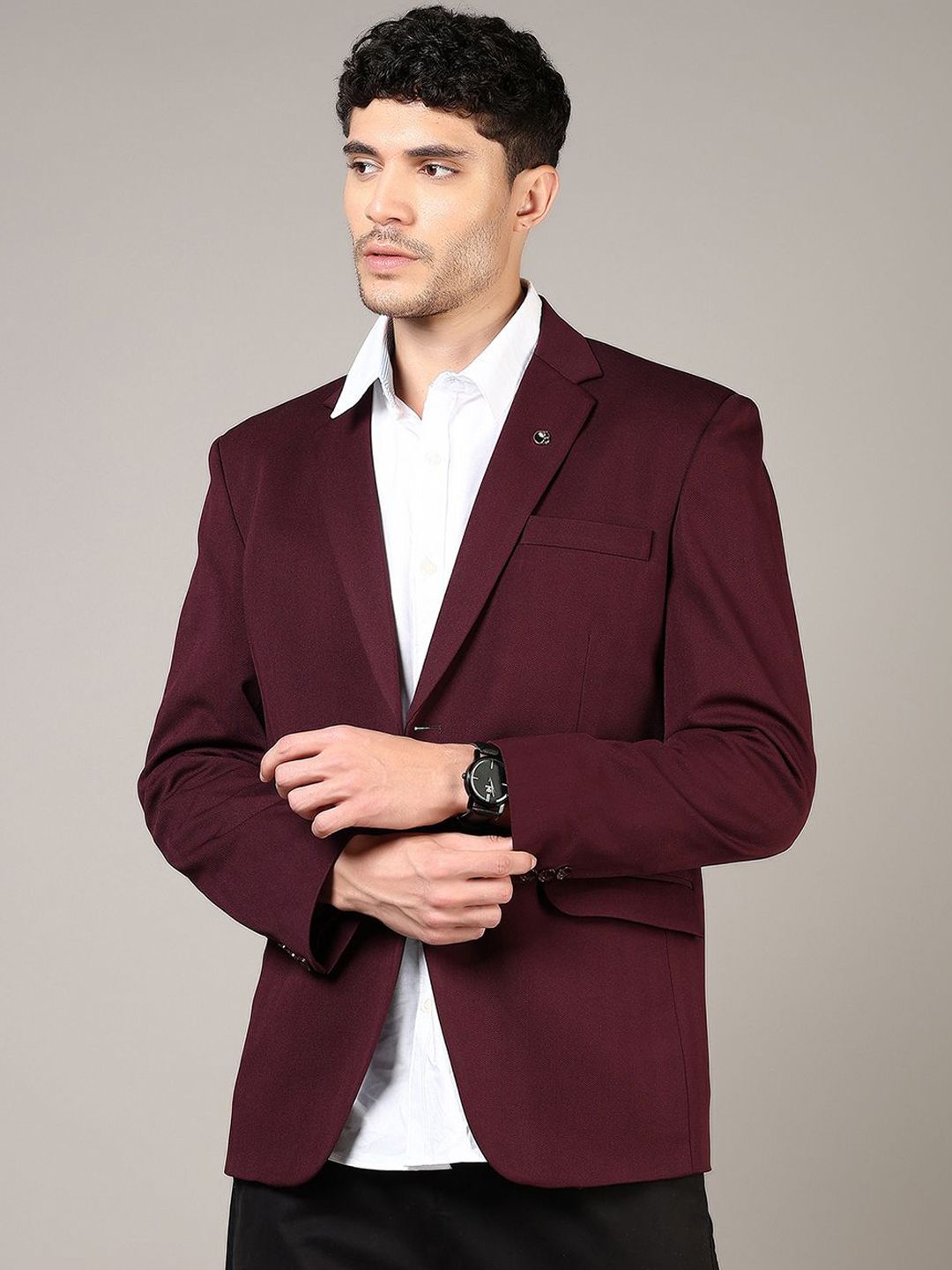 V-Mart Notched Lapel Single Breasted Blazer-picture-16
