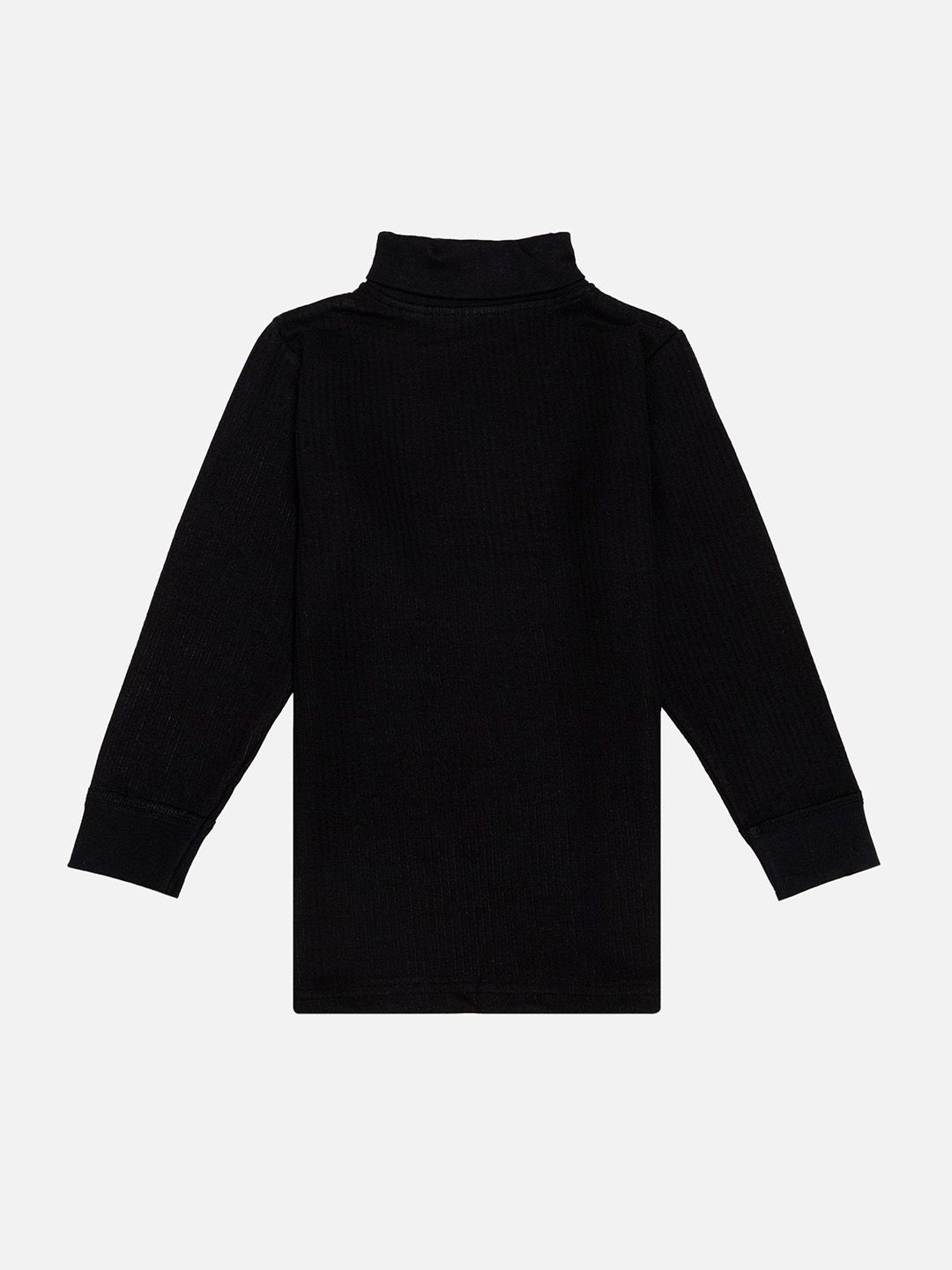 Bodycare Kids Cotton Thermal Kids Top High Neck Full Sleeves Solid Black-picture-9