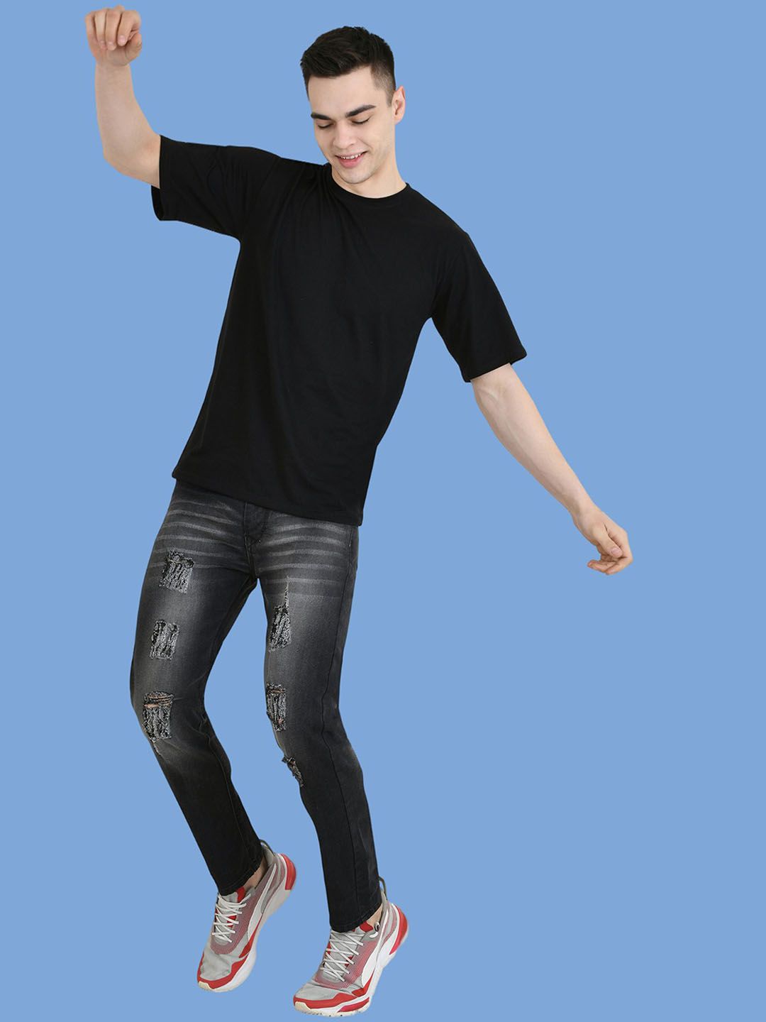 Being Human Men Classic Mildly Distressed Heavy Fade Stretchable Jeans