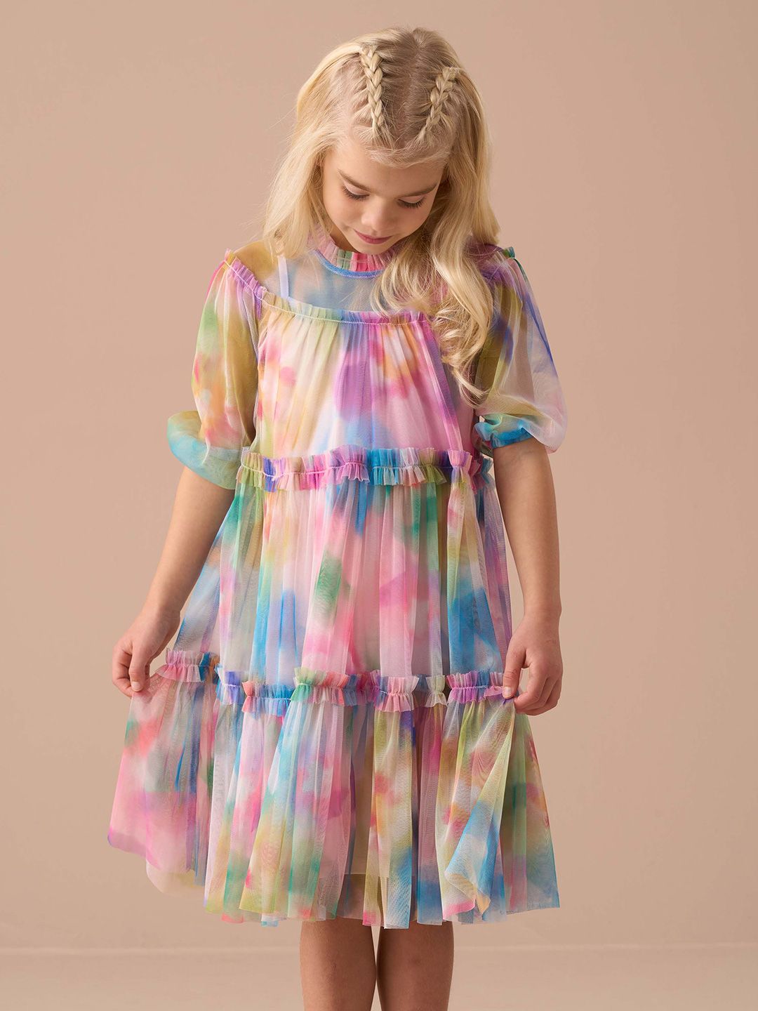 Angel & Rocket Tie and Dye Print A-Line Dress-picture-38