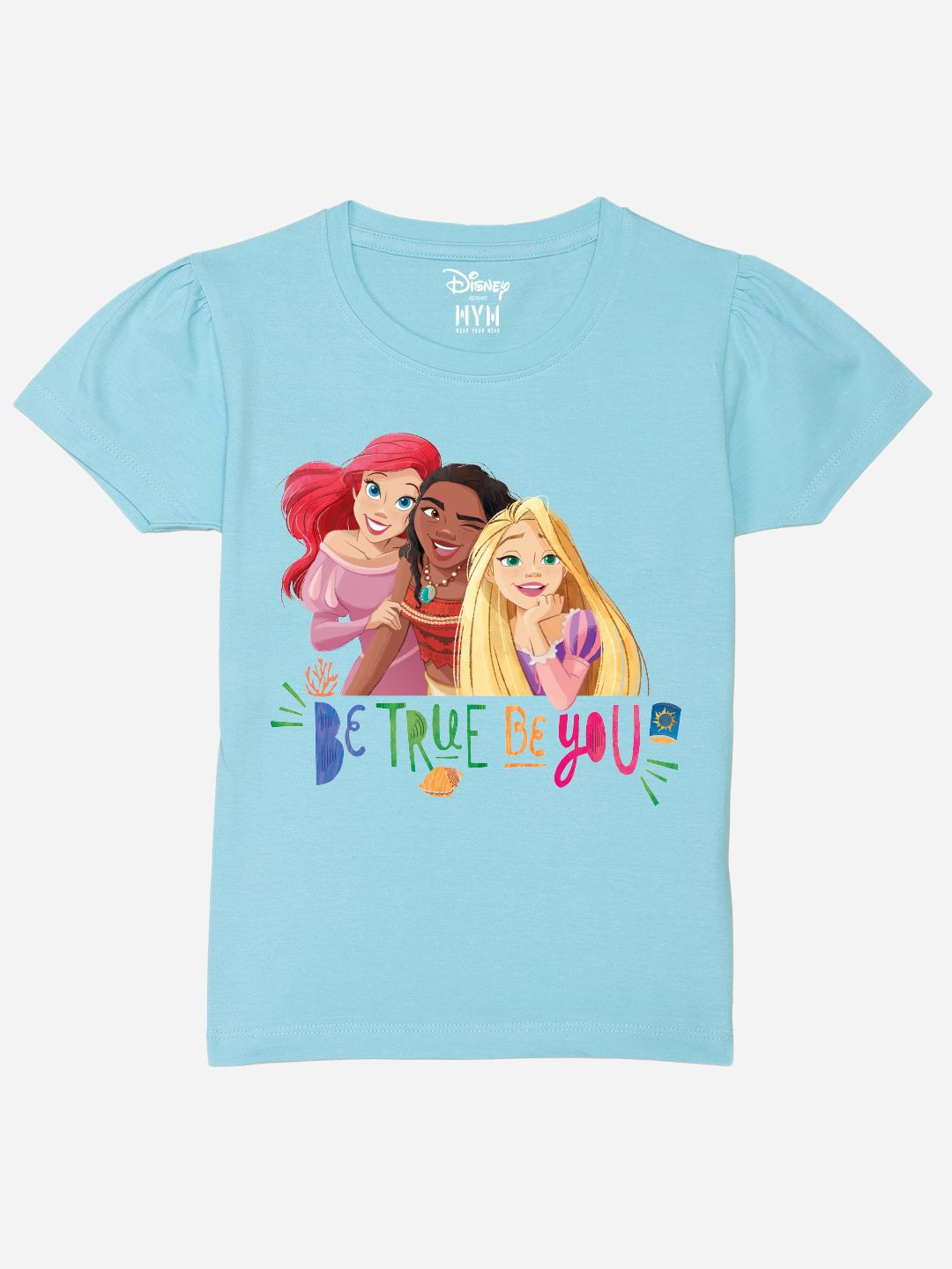 Wear Your Mind Girls Printed Puff Sleeves Pure Cotton T-shirt-picture-52