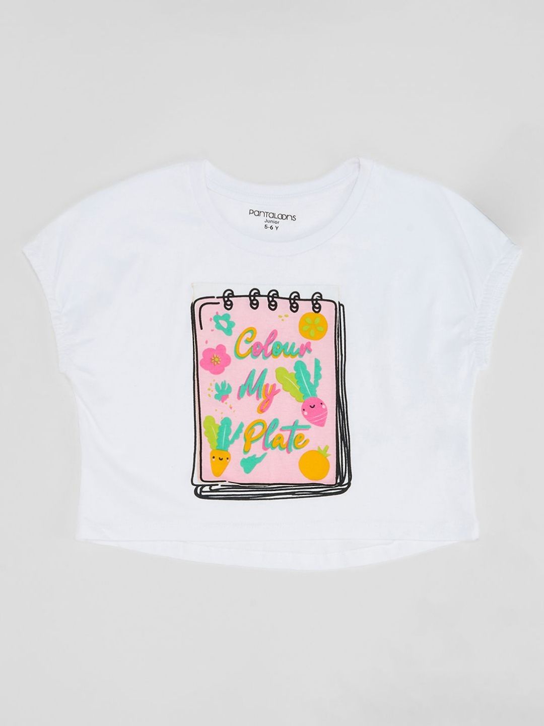Pantaloons Junior Girls Extended Sleeves Applique T-shirt-picture-45