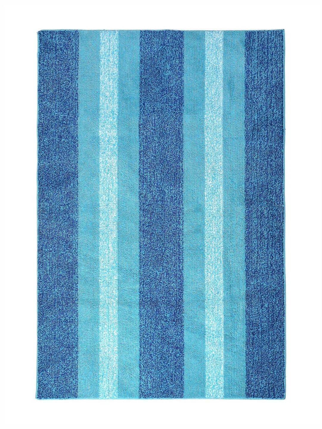 Saral Home Turquoise Blue Striped Anti-Skid Polyester Carpet-picture-35