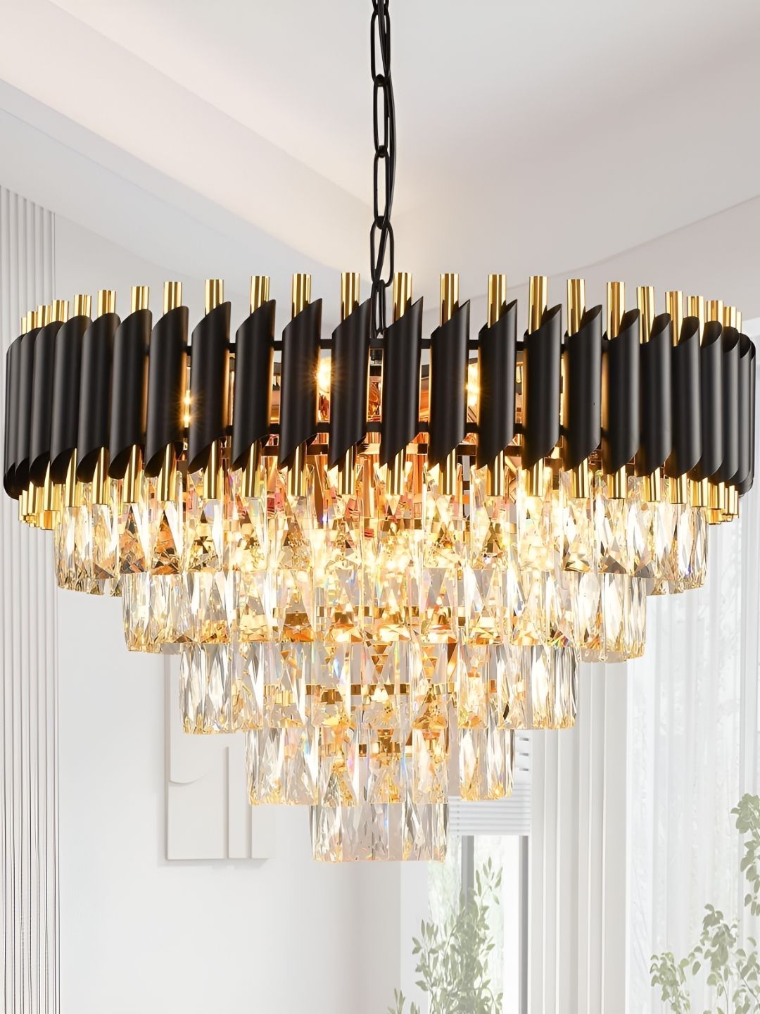 GAUVIK Gold-Toned & Black Traditional Ceiling Lamp-picture-33