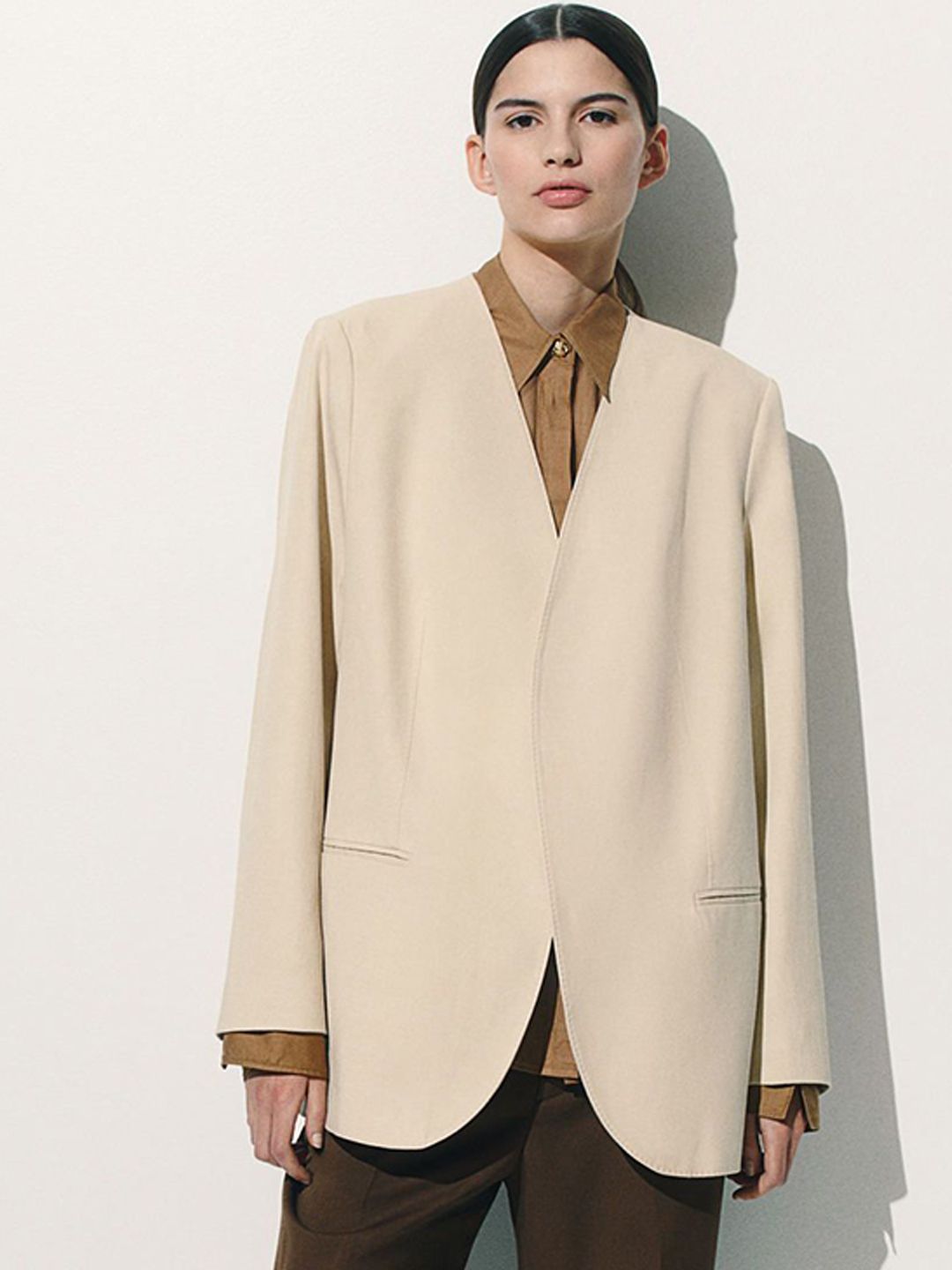 H&M Collarless Oversized Blazer