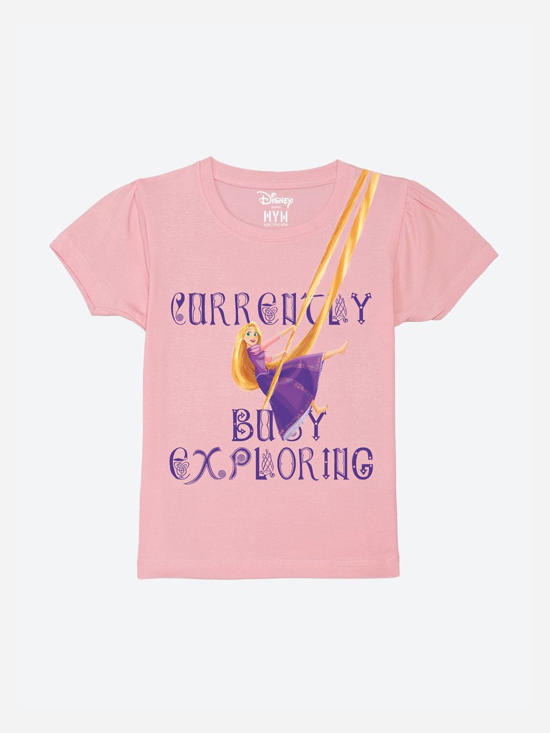 Wear Your Mind Girls Printed Puff Sleeves Pure Cotton T-shirt-picture-25