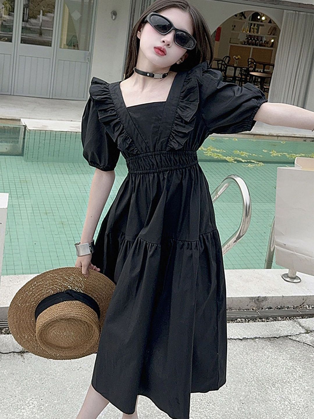 LULU & SKY Puff Sleeve Fit & Flare Dress-picture-41