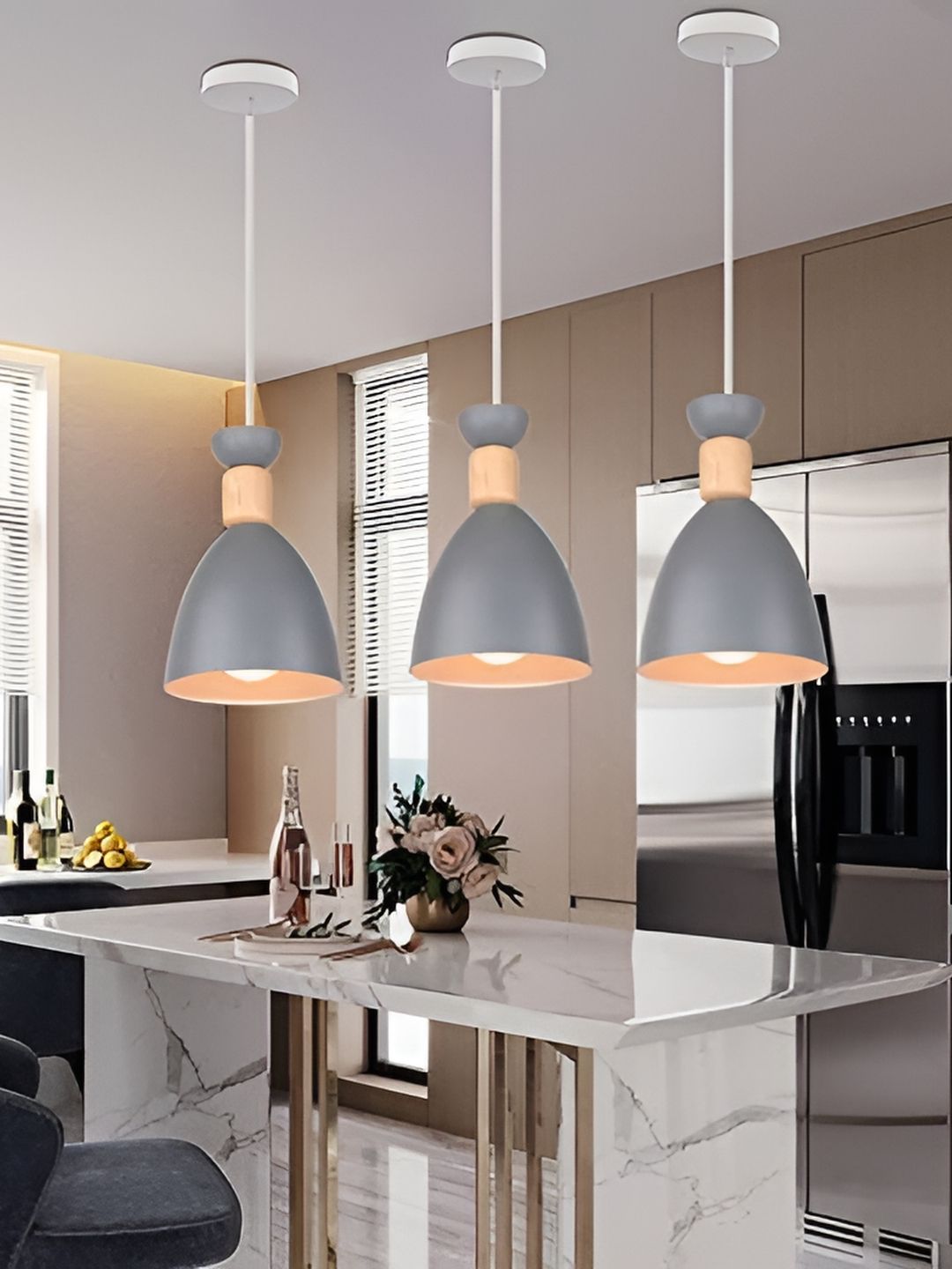 GAUVIK Grey Aluminium Ceiling Lamp-image-8
