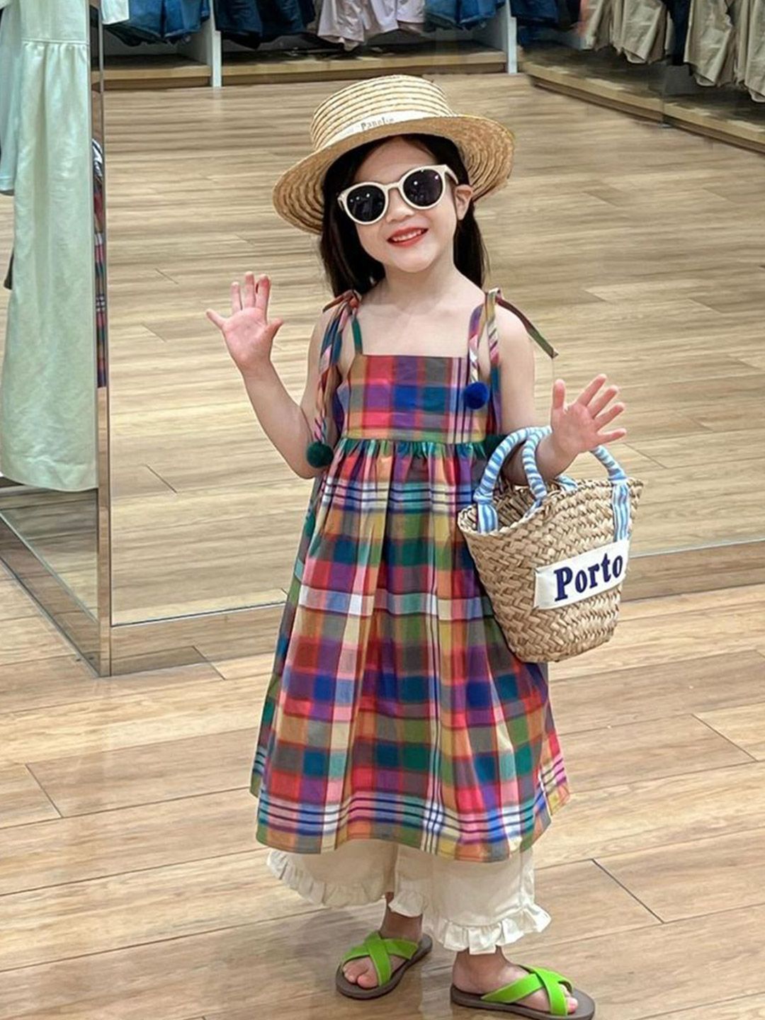 LULU & SKY Checked A-Line Maxi Dress-picture-51