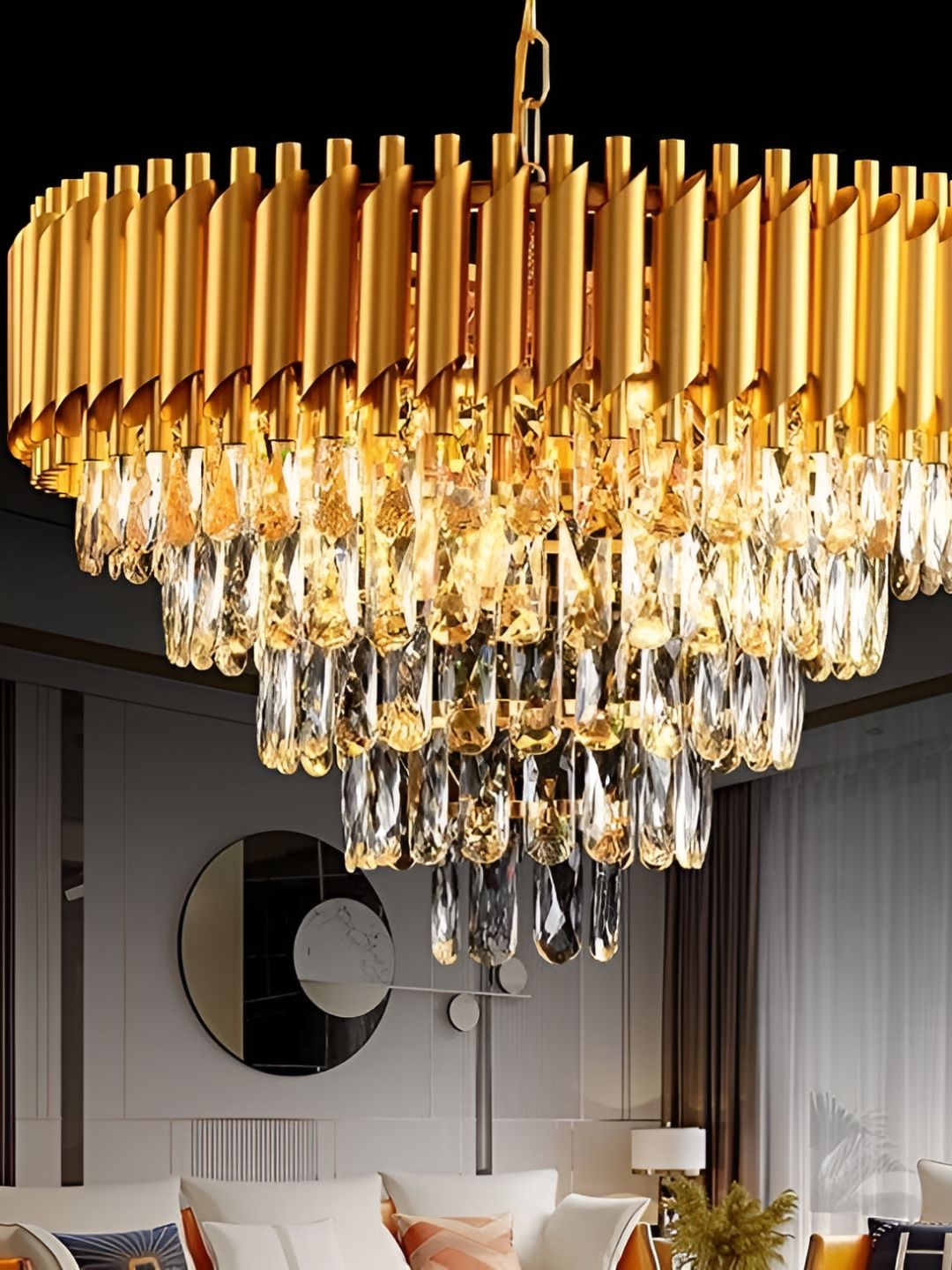 GAUVIK Gold-Toned & White Textured Ceiling Lamp-picture-35