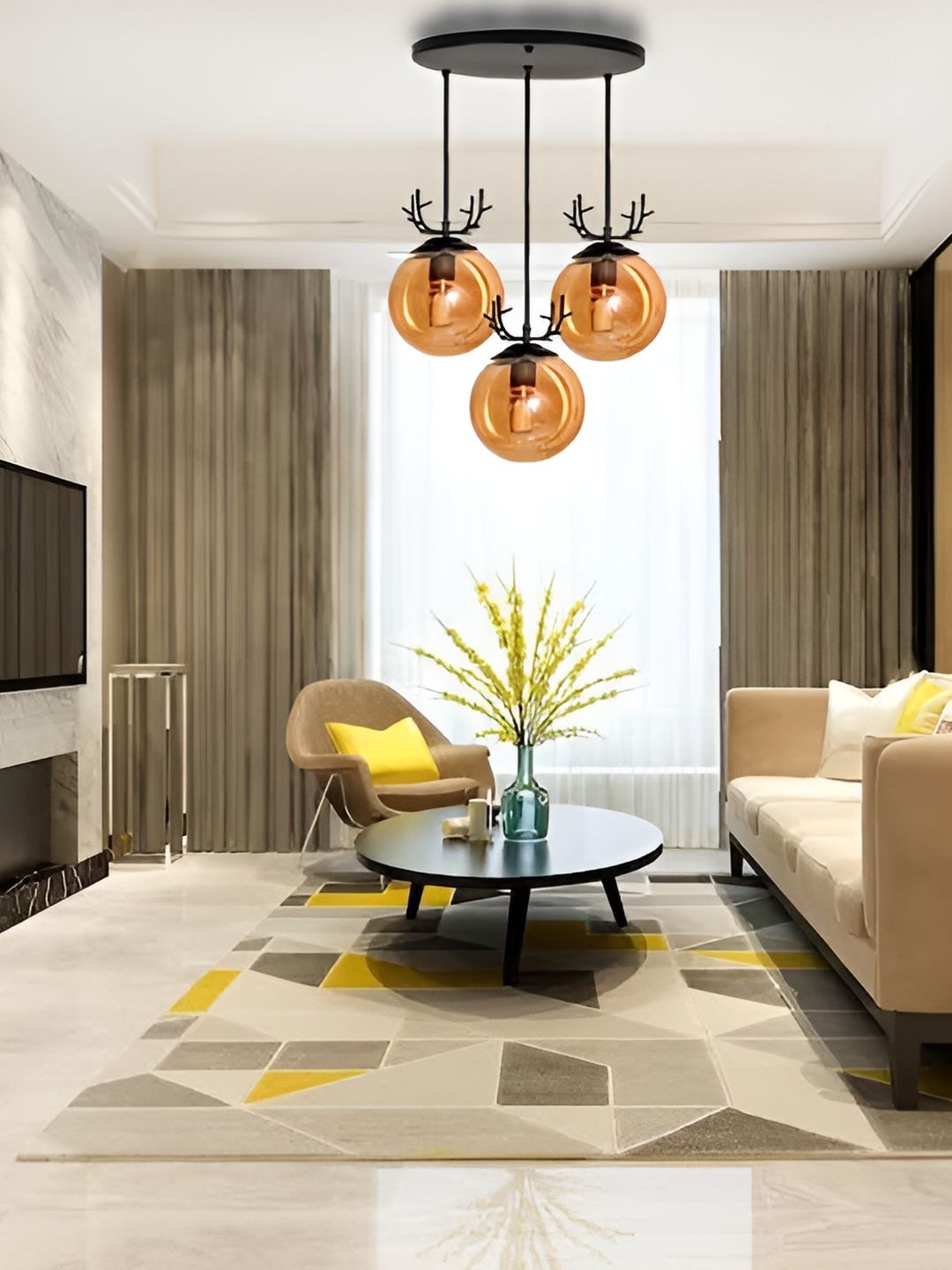 GAUVIK Orange & Black Ceiling Lamp-picture-26