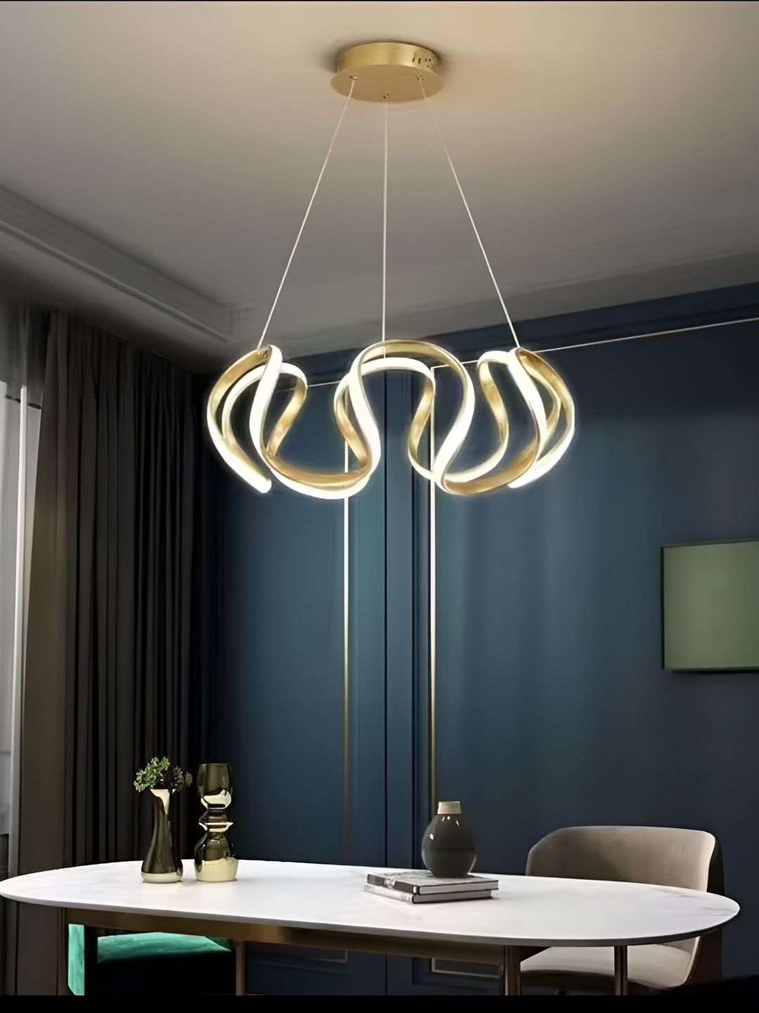 GAUVIK Gold-Toned & White Contemporary Ceiling Lamp-picture-30