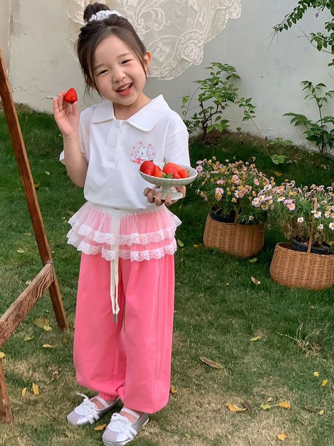 LULU & SKY Girls Tapered Fit High-Rise Culottes Trousers-picture-36