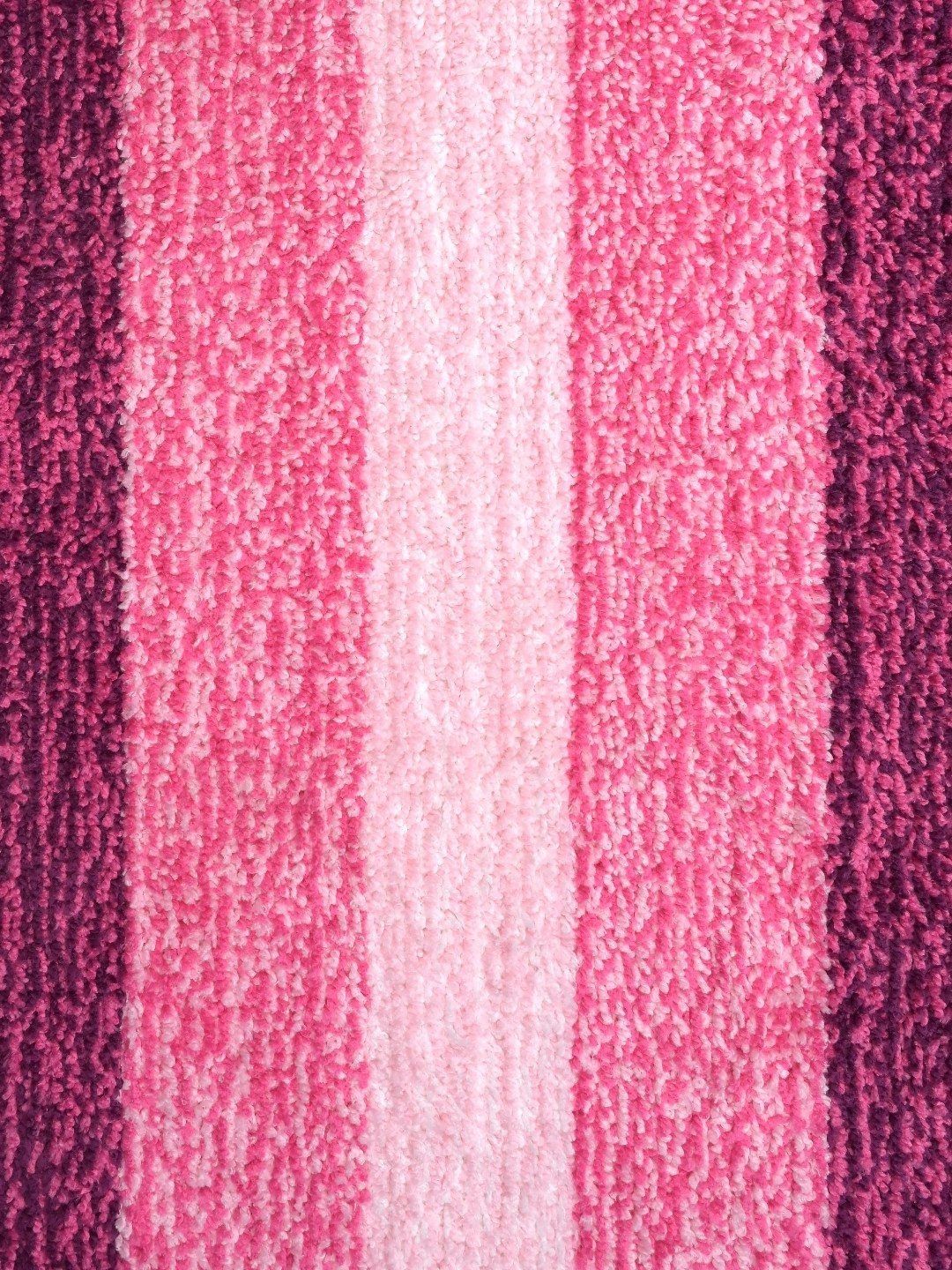 Saral Home Pink Striped Anti-Skid Polyester Carpet-picture-41