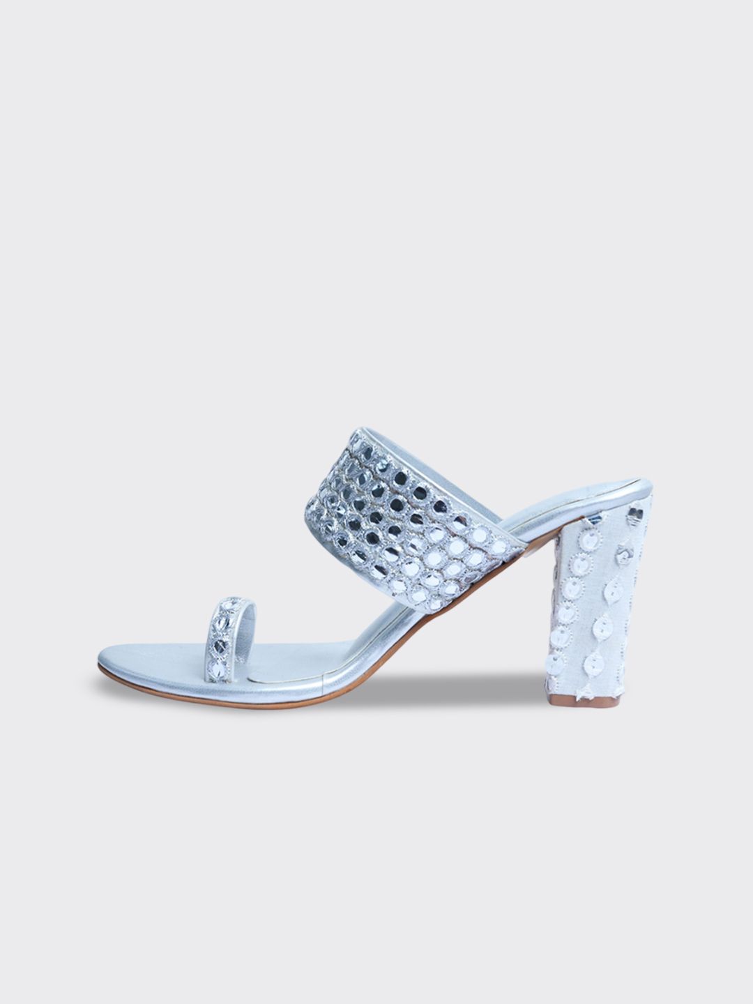 GLAM STORY Embellished Ethnic Block Sandals with Tassels-picture-15