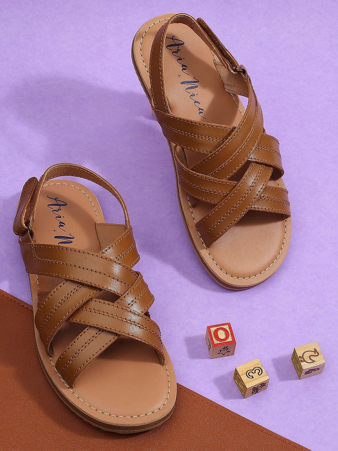 Aria Nica Boys Leather Fisherman Sandals-picture-22