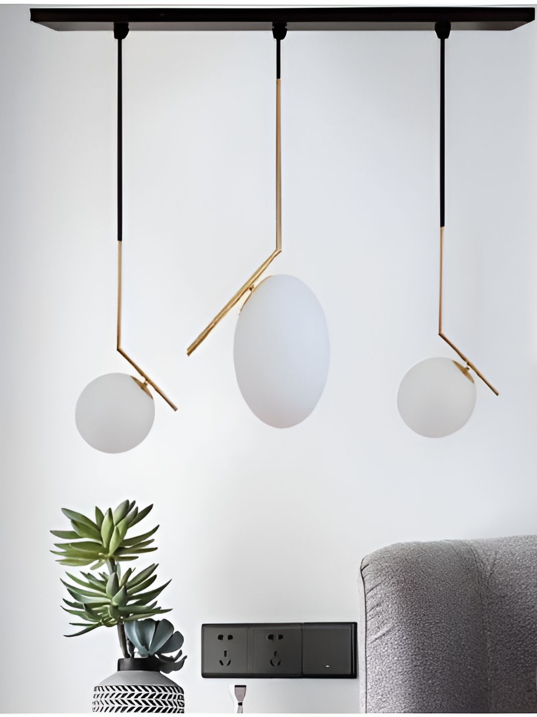 GAUVIK Gold-Toned & White Contemporary Ceiling Lamp-picture-44