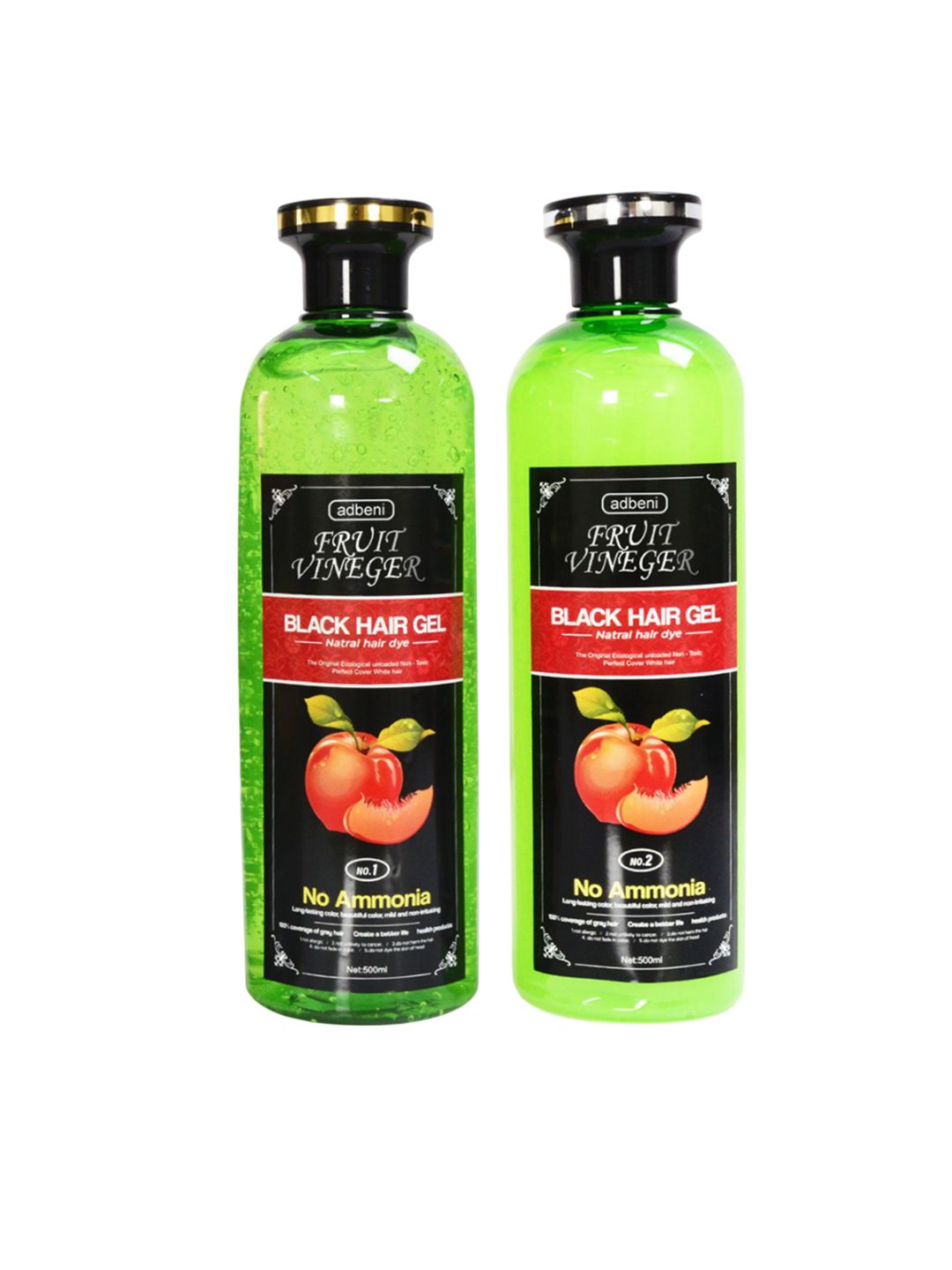 Adbeni Set Of 2 Fruit Vinegar Hair Color Gel - 500 ml Each- Black-picture-54