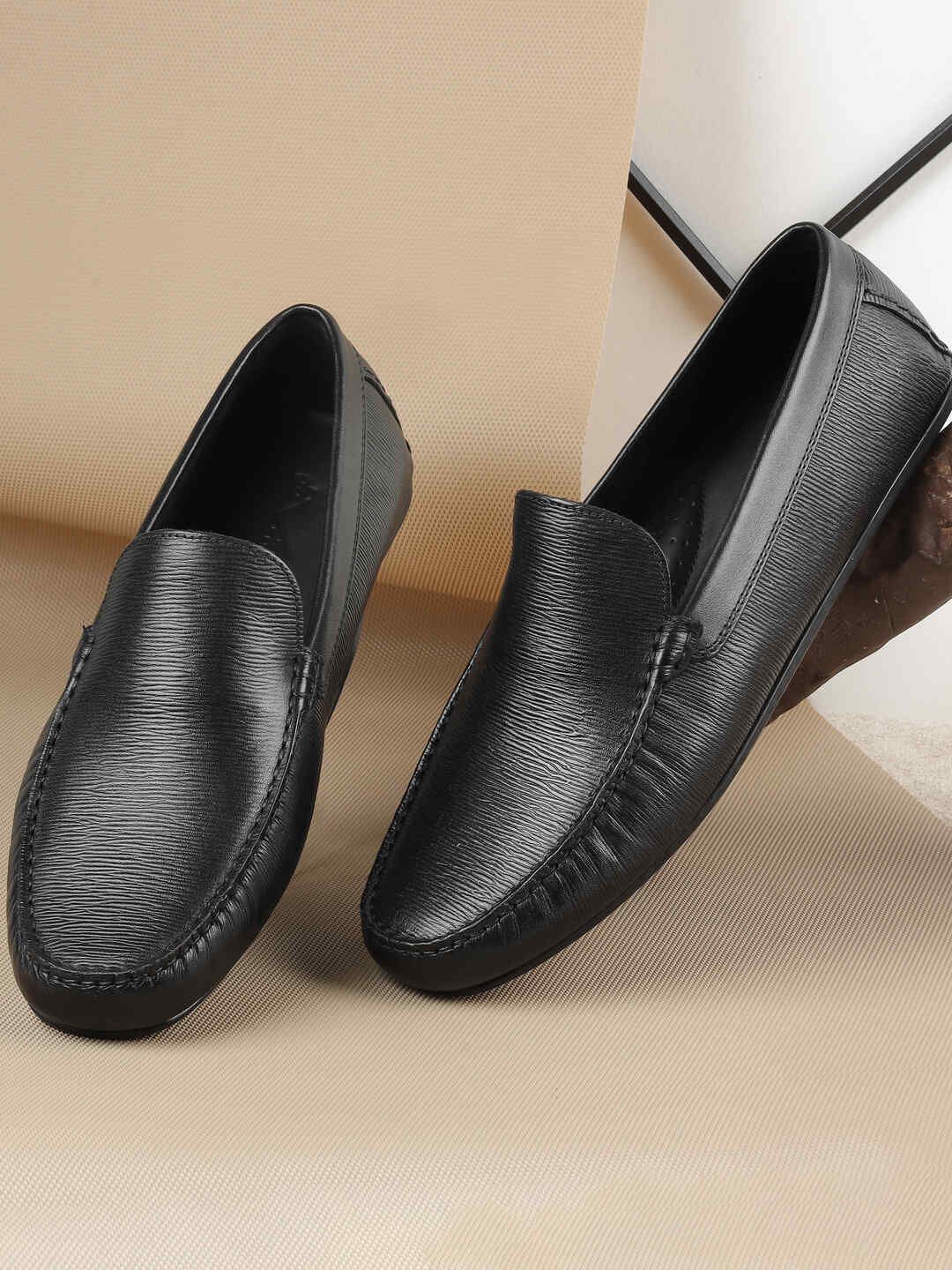 DAVINCHI Men Textured Leather Loafers-picture-24