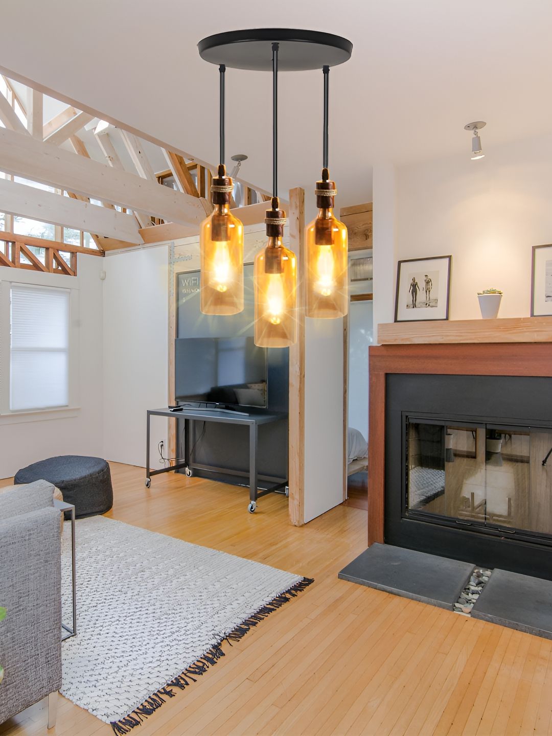 GAUVIK Black Glass Ceiling Lamp-picture-33