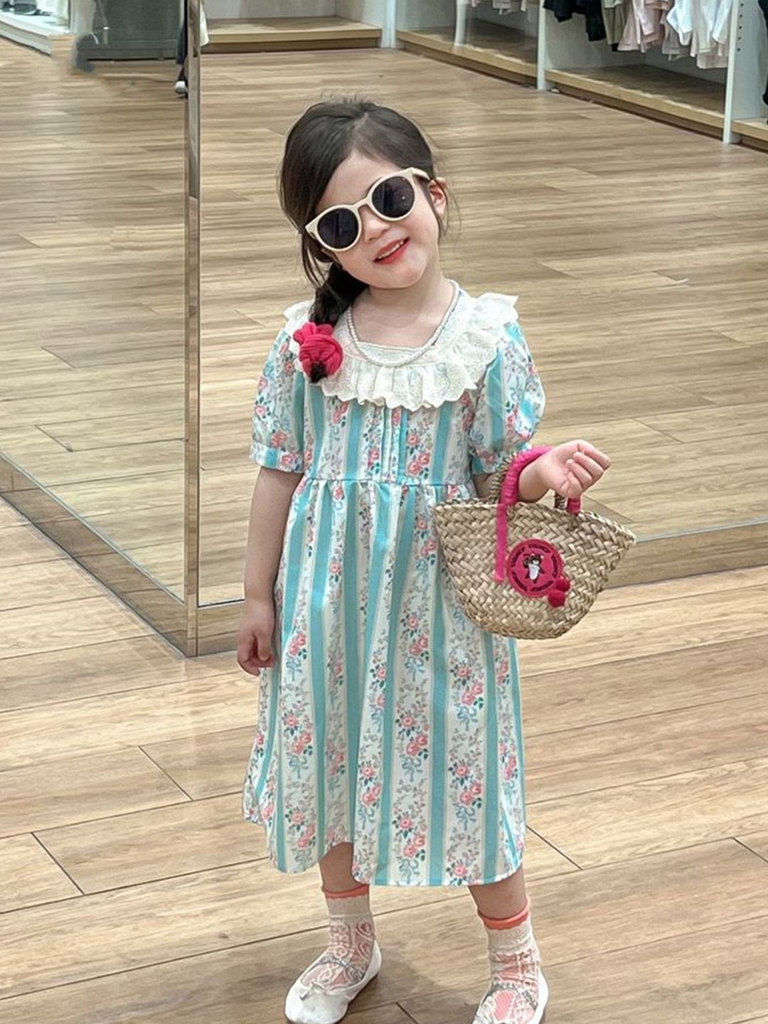 LULU & SKY Floral Print A-Line Midi Dress-picture-54