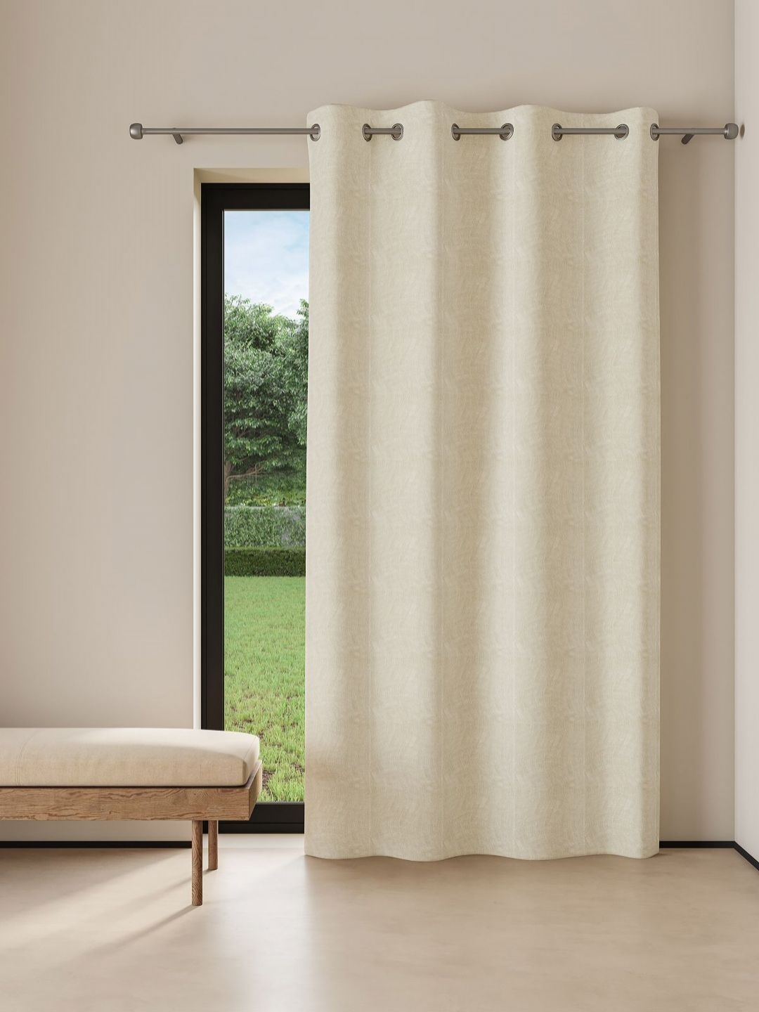 fabricare by d'decor DDecor Beige Black Out Long Door Curtain-picture-13