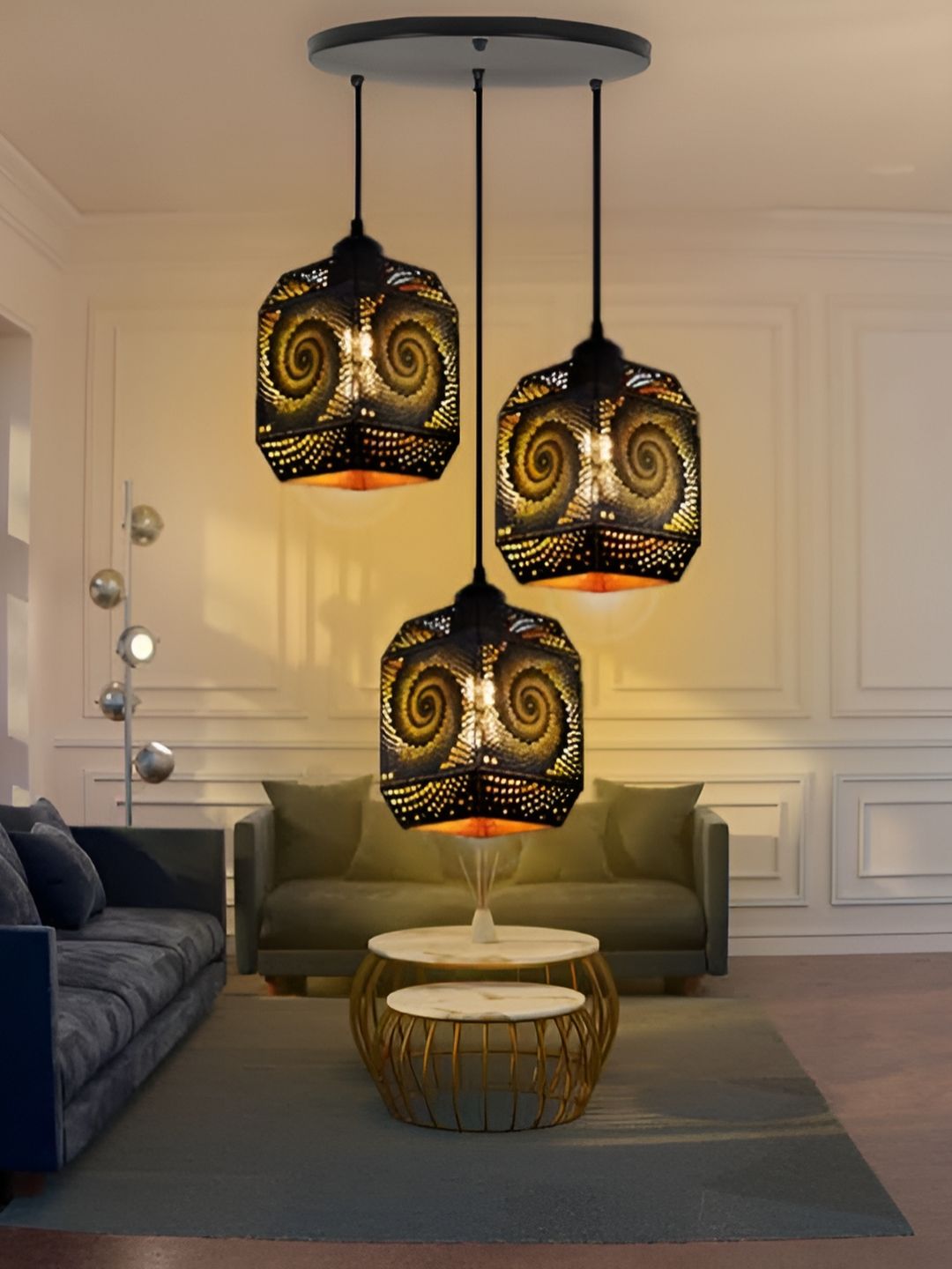 GAUVIK Black Printed Ceiling Lamp-picture-30