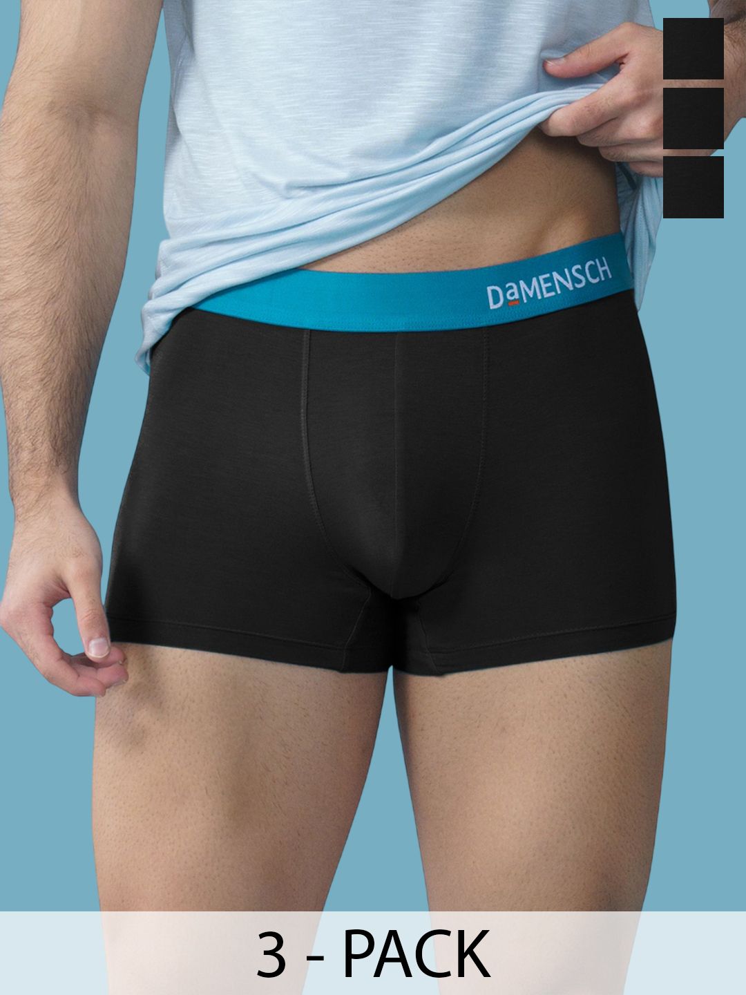 DAMENSCH Pack Of 3 Odour-Cancelling Supima Trunks TK1090-MX2335-picture-19