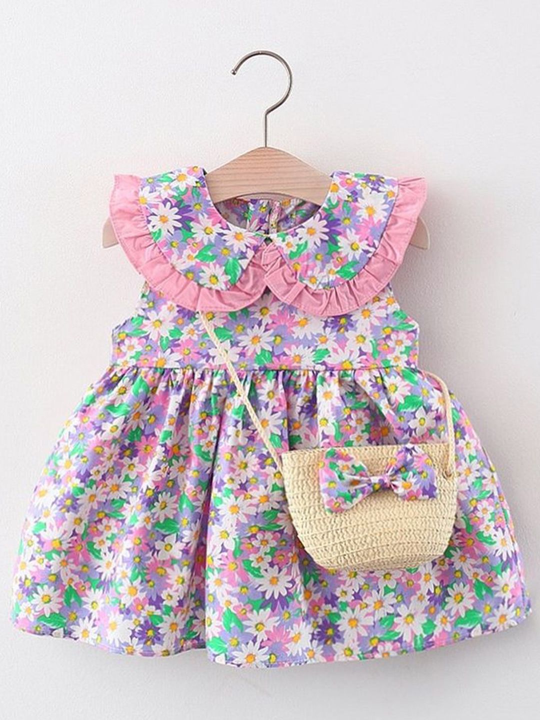 LULU & SKY Floral Print Flutter Sleeve Fit & Flare Dress-picture-12