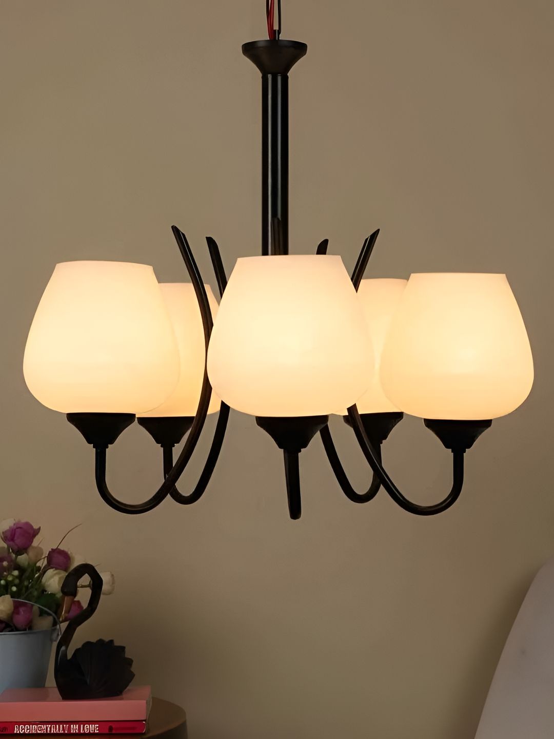 GAUVIK Gold-Toned & Black Glass Ceiling Lamp-image-30