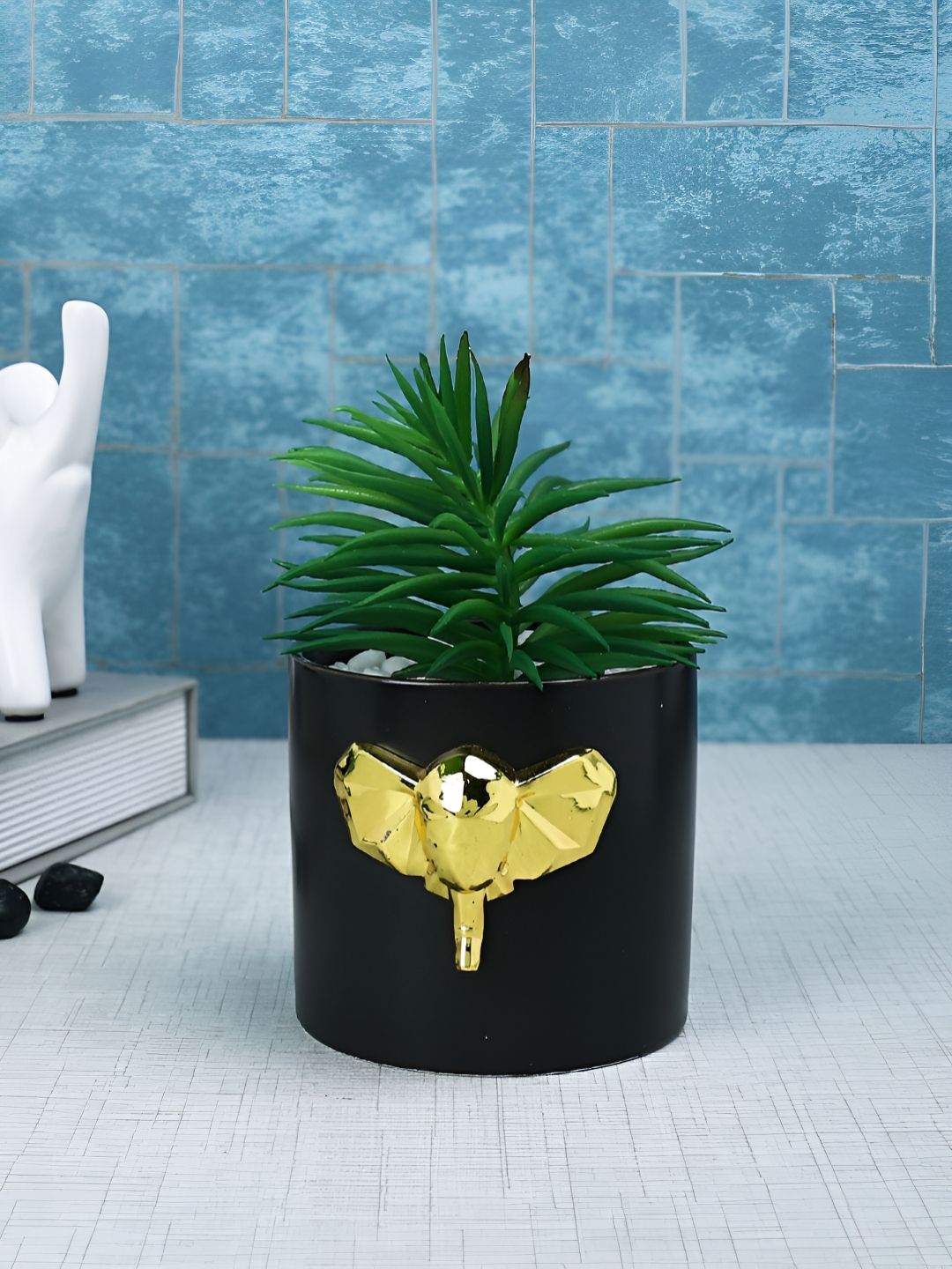 Myntra Elegant Homes Black 1 Pieces Artificial Plant With Pot-picture-11