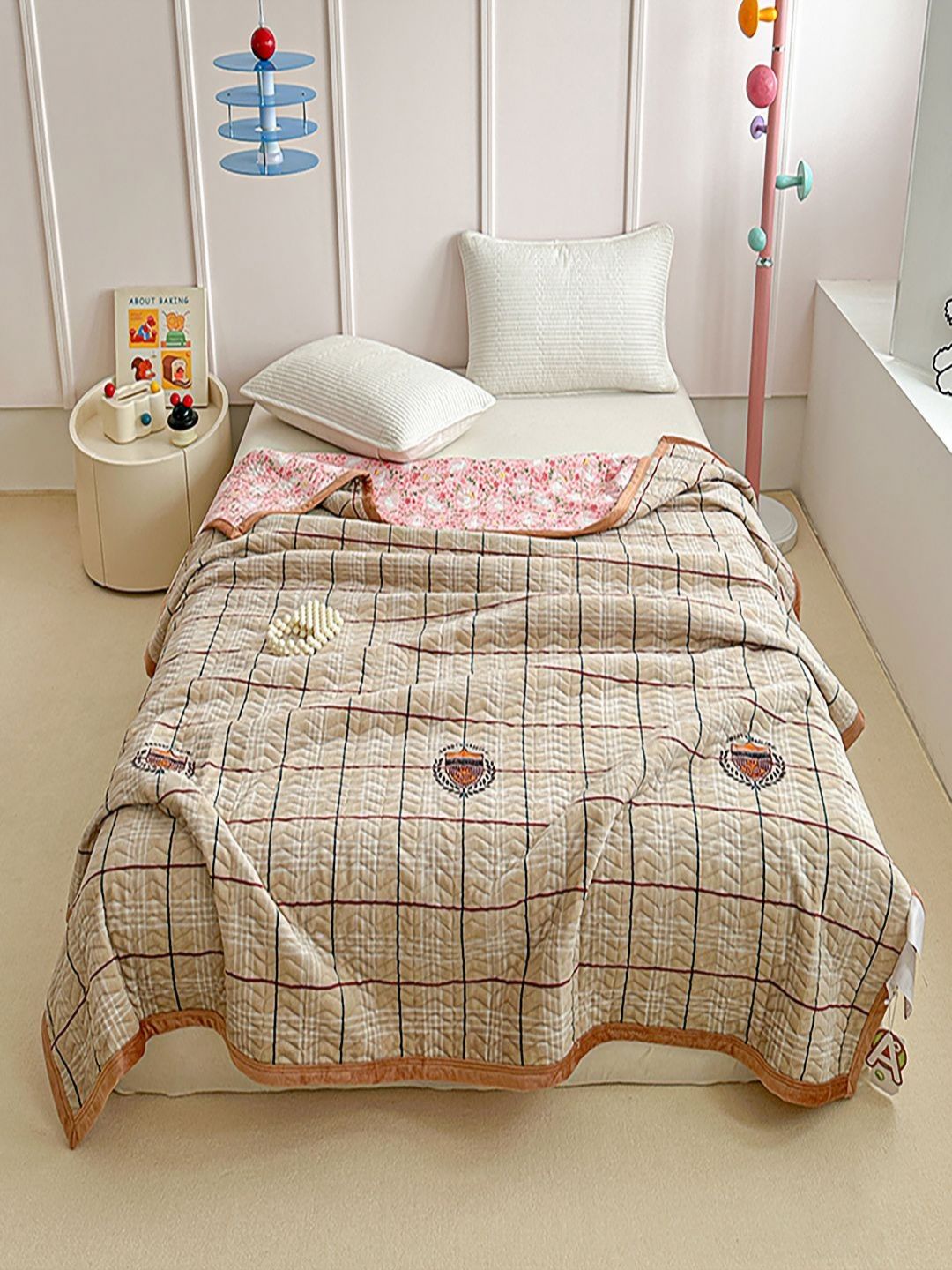 JC HOME Unisex Khaki Blankets Quilts and Dohars-picture-14